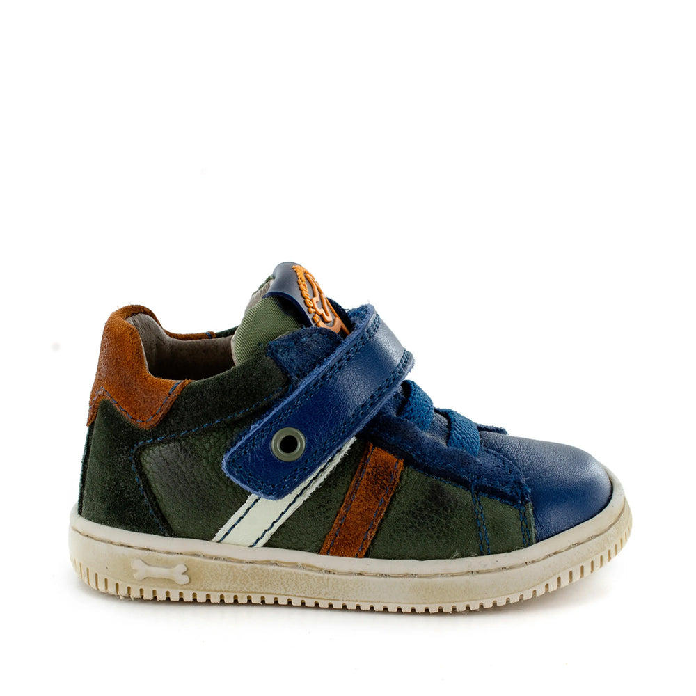 STONES AND BONES Baskets Near Calf Khaki + Blue ma petite pointure