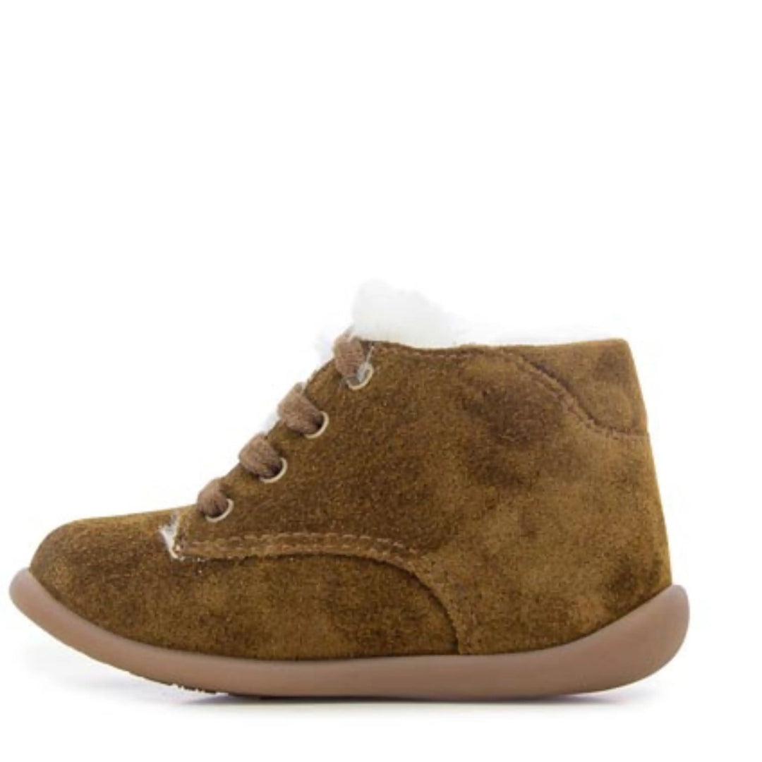 POM D'API Bottines Fourrées Stand Up Derby Fur Tabacco ma petite pointure