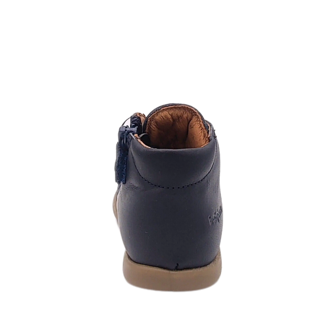 Bottillons Fredy Zip cuir bleu babybotte