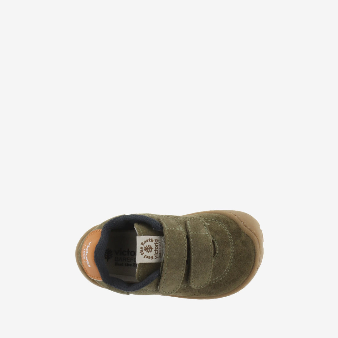 VICTORIA Baskets Barefoot Bosco Scratchs Cuir Fendu Kaki ma petite pointure