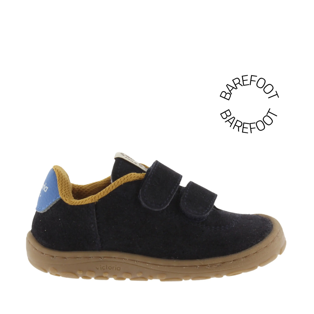 VICTORIA Baskets Barefoot Bosco Scratchs Cuir Fendu Marino ma petite pointure