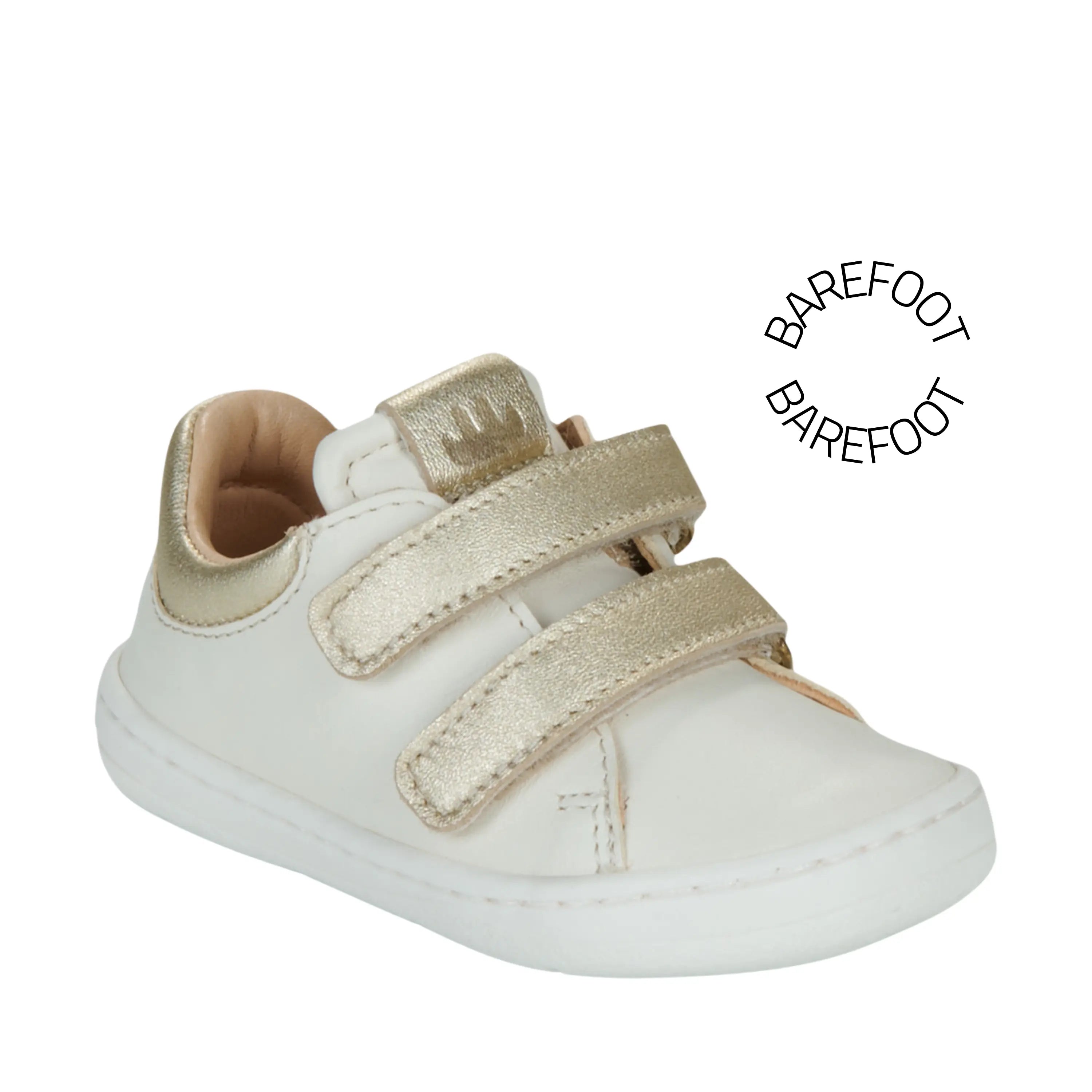 EASY PEASY Baskets Barefoot My Duckie's Velcro Blanc Or ma petite pointure
