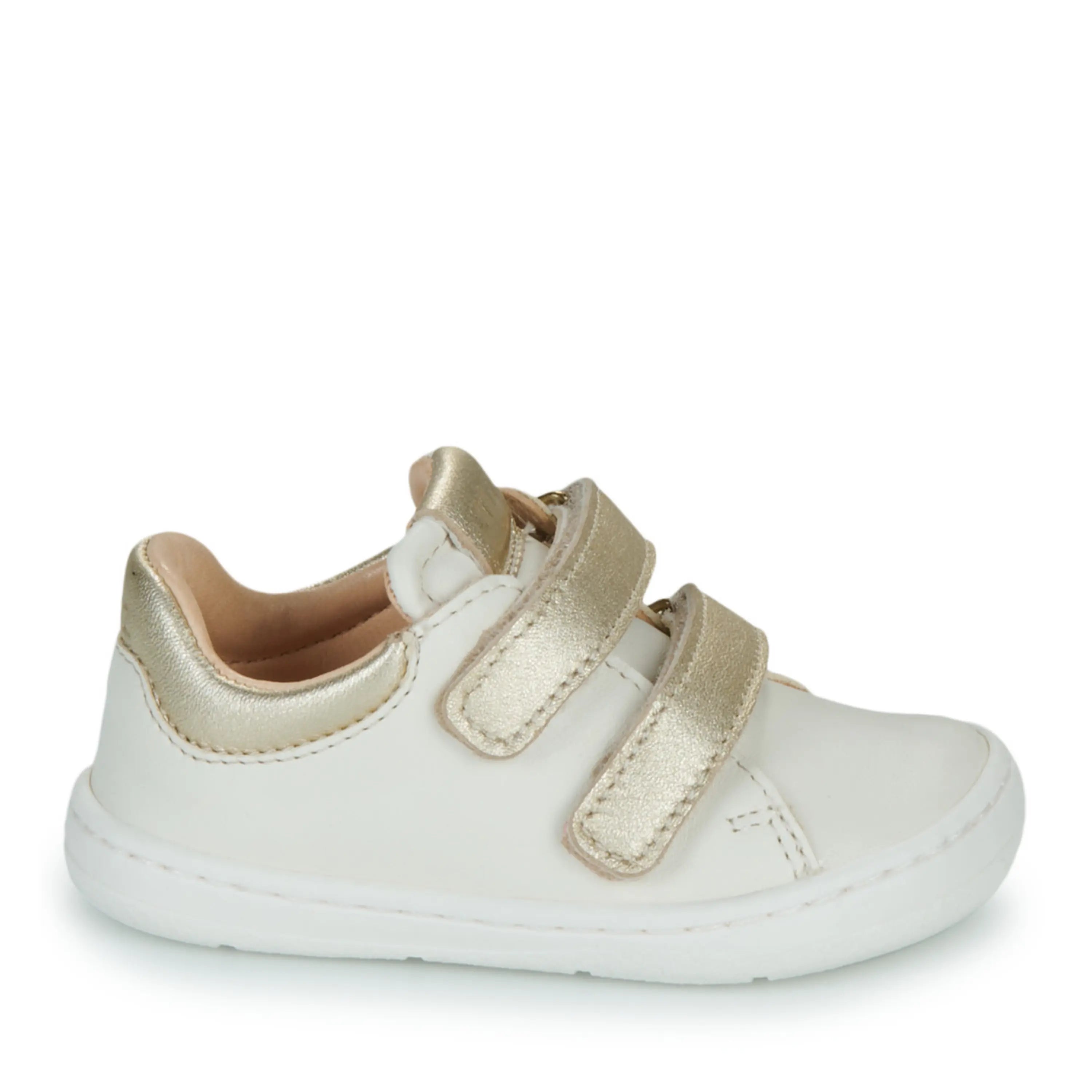 EASY PEASY Baskets Barefoot My Duckie's Velcro Blanc Or ma petite pointure