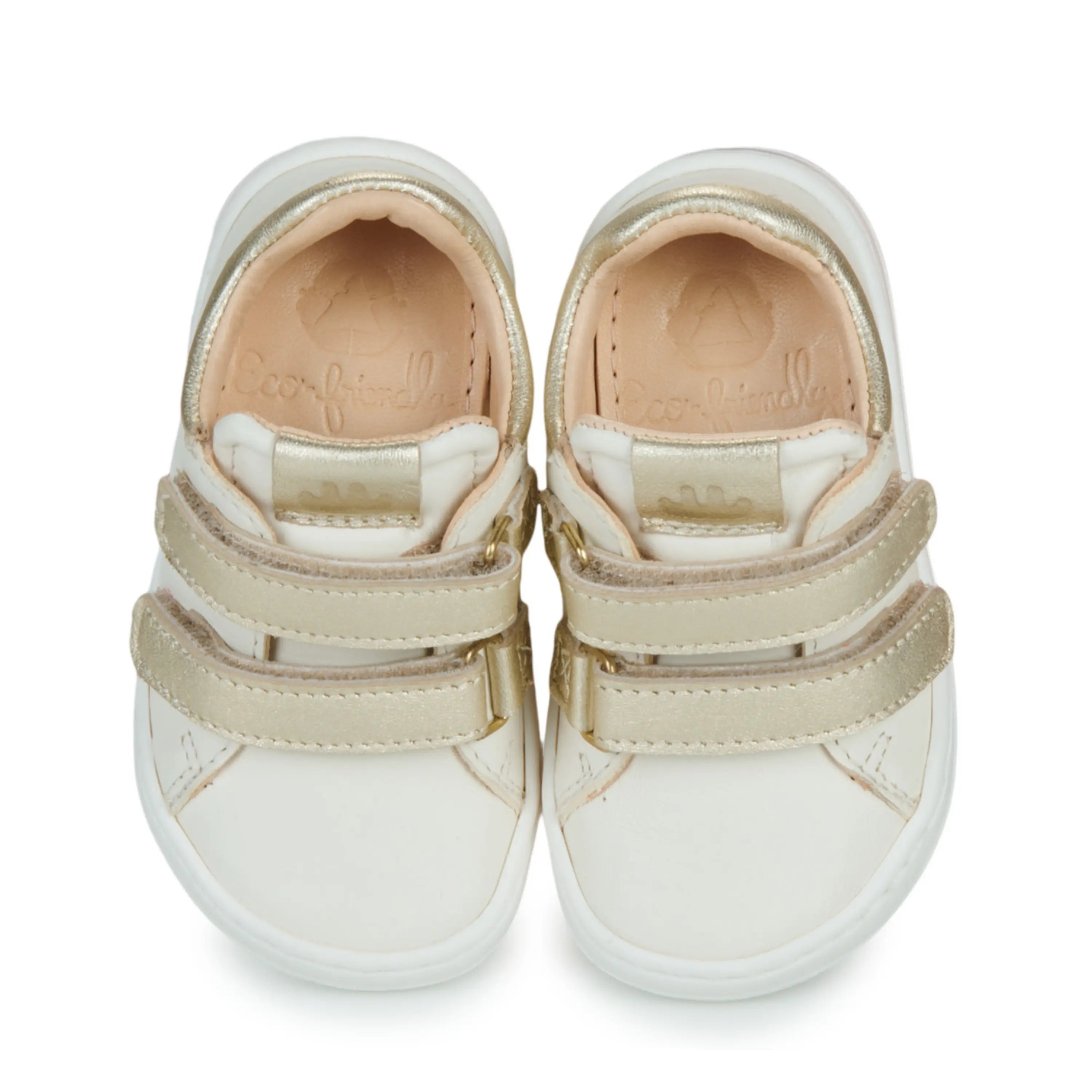 EASY PEASY Baskets Barefoot My Duckie's Velcro Blanc Or ma petite pointure