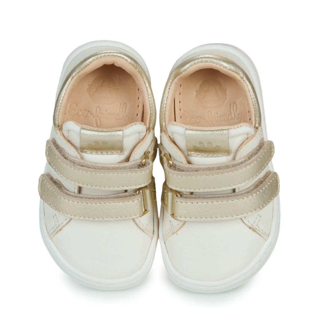 EASY PEASY Baskets Barefoot My Duckie's Velcro Blanc Or ma petite pointure