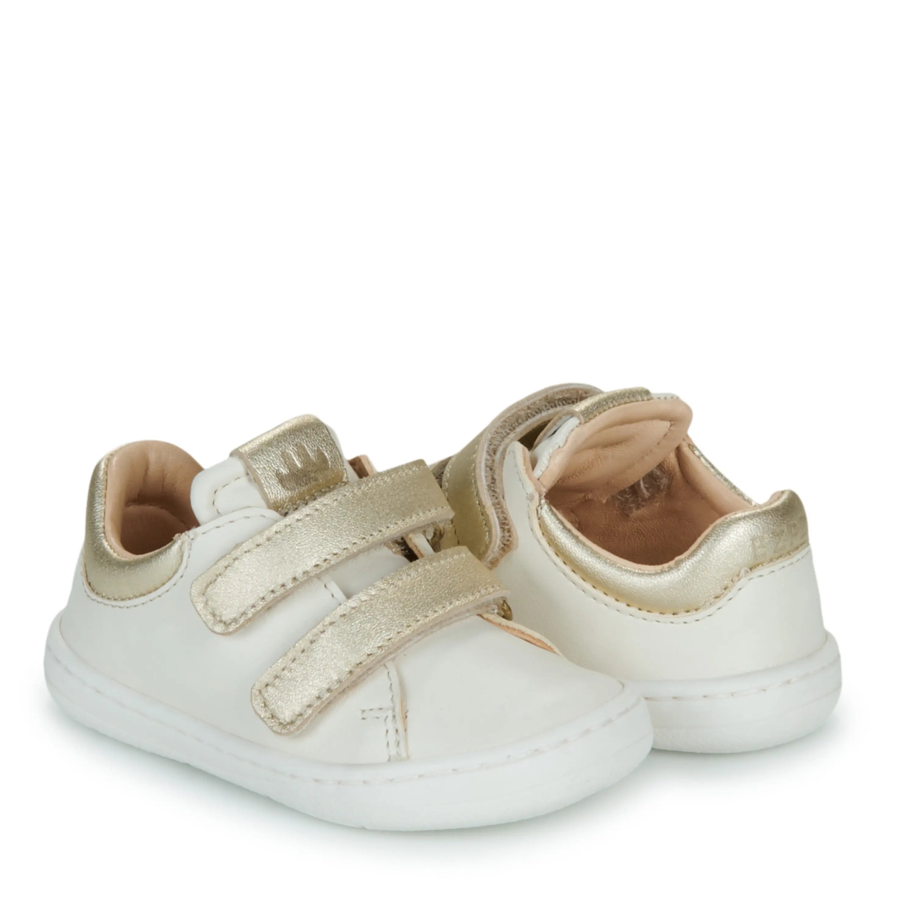 EASY PEASY Baskets Barefoot My Duckie's Velcro Blanc Or ma petite pointure