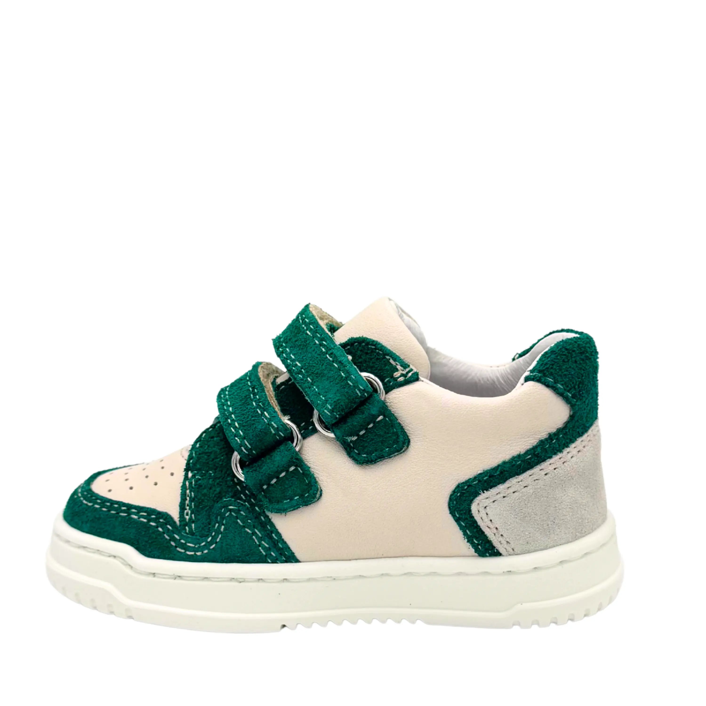 BABYBOTTE Baskets Abouti Velcro Cuir Blanc ma petite pointure