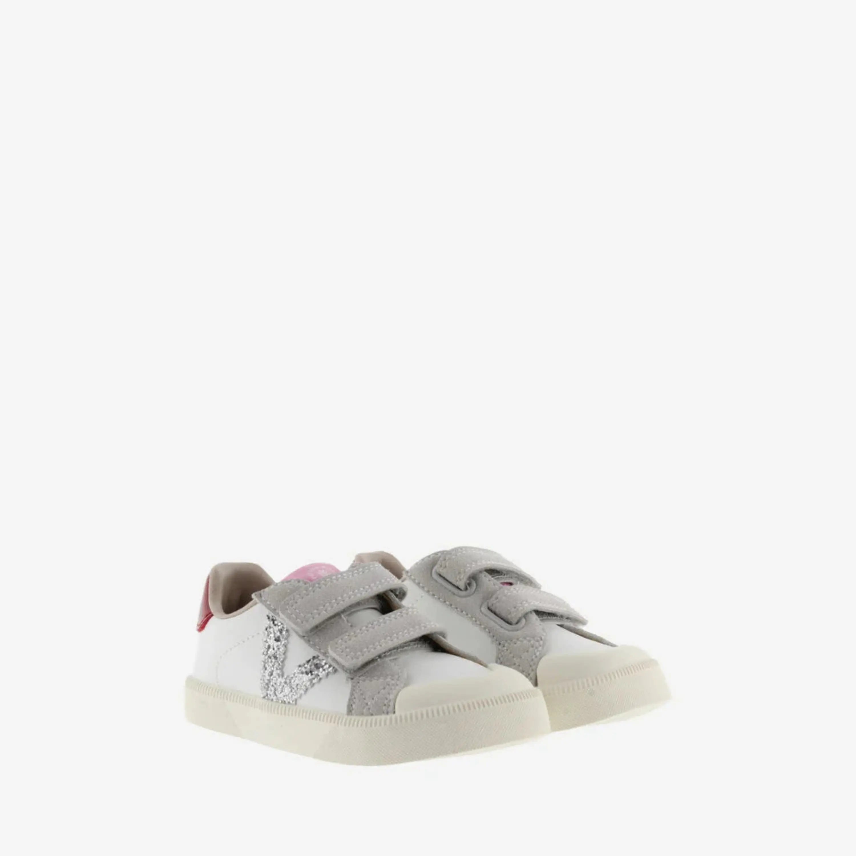 Baskets Barefoot Victoria Oliver Scratchs Effet Cuir et Contraste Plata ma petite pointure