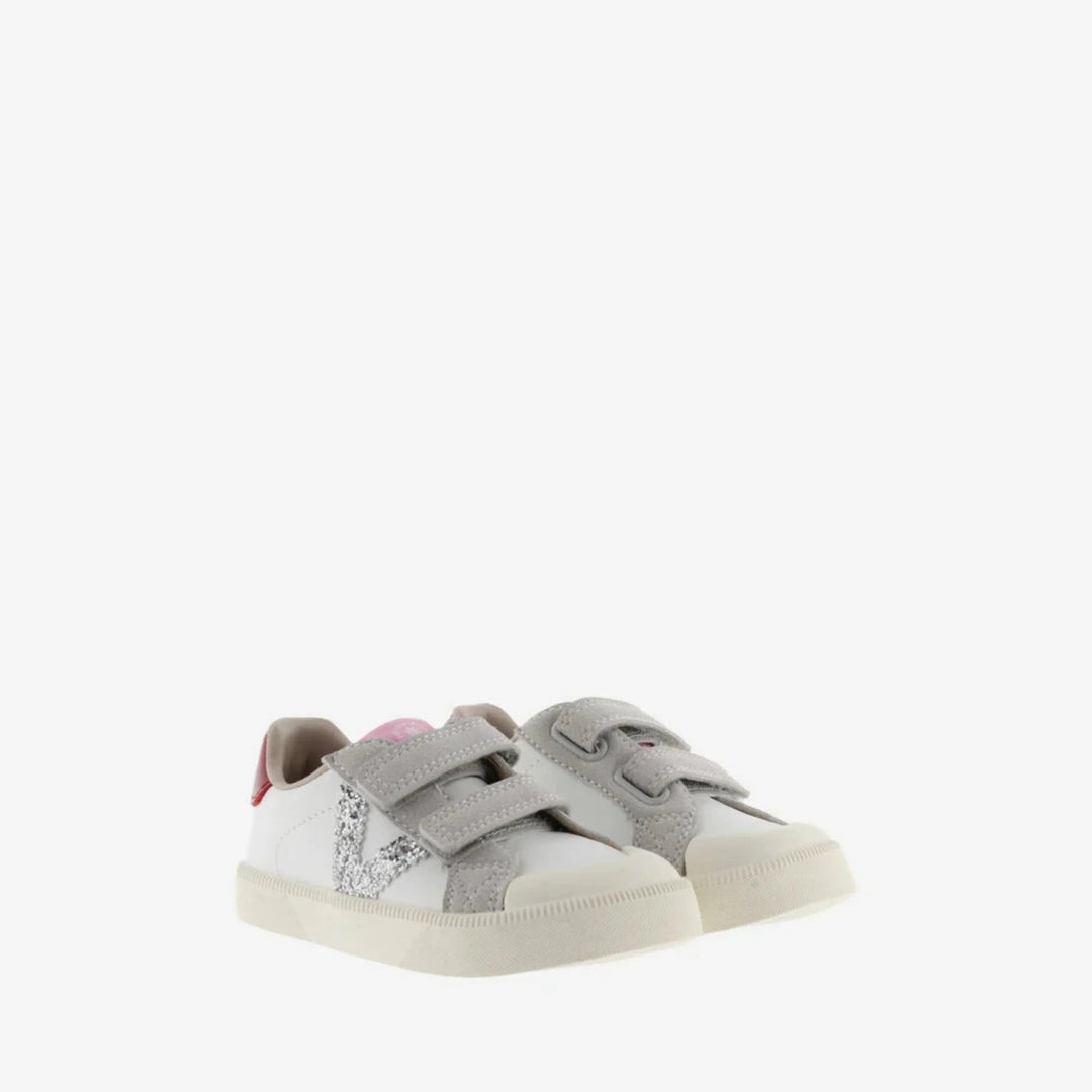 Baskets Barefoot Victoria Oliver Scratchs Effet Cuir et Contraste Plata ma petite pointure