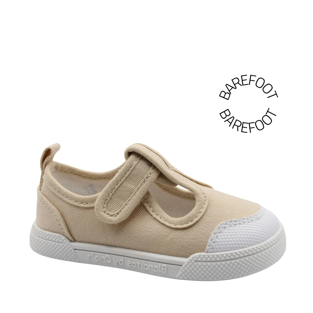 BLANDITOS Baskets en toile Barefoot Guinda Beige ma petite pointure
