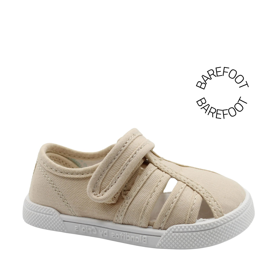 BLANDITOS Baskets en toile Barefoot Mango Beige ma petite pointure