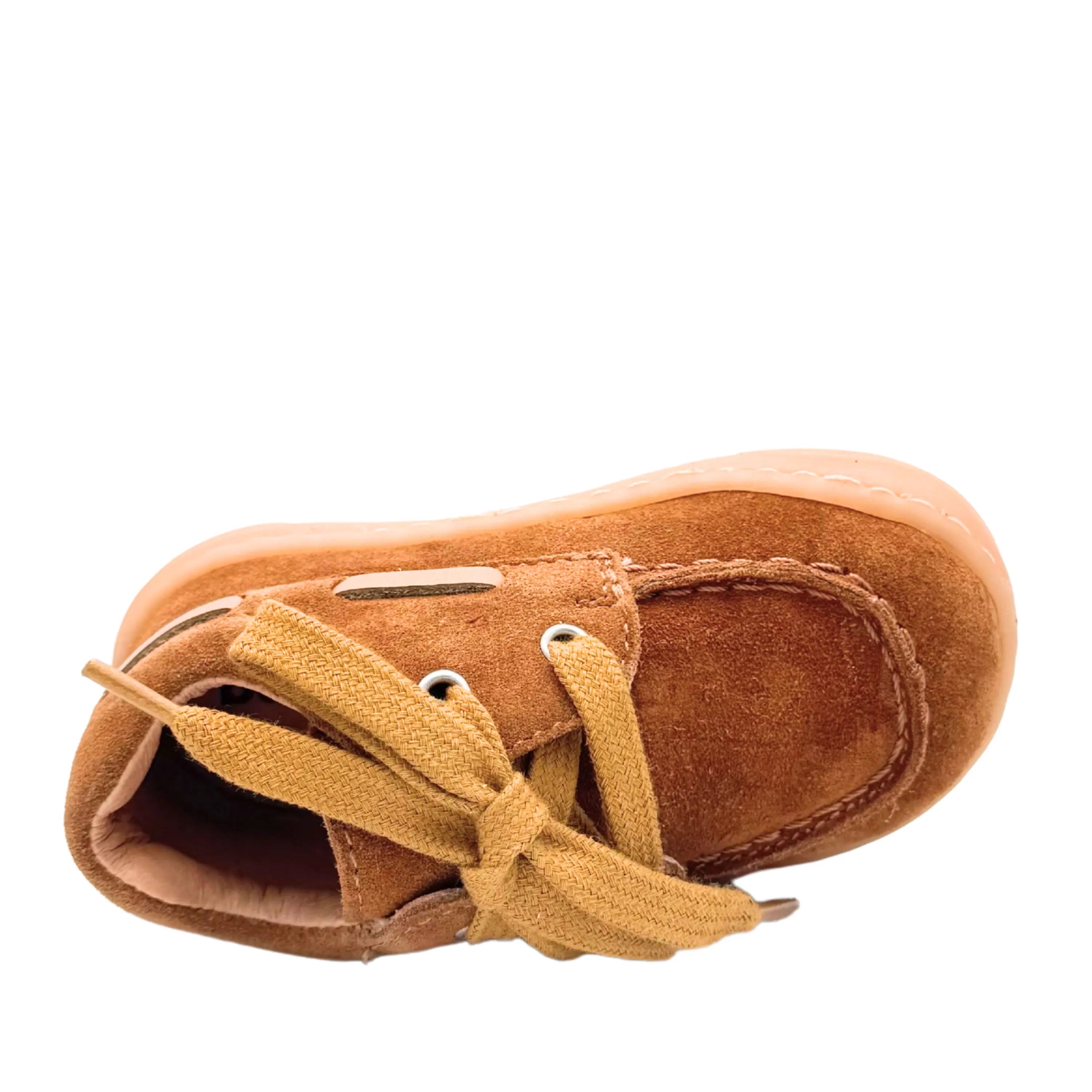 BABYBOTTE Bottillons Barefoot Albatros Velour Cognac ma petite pointure