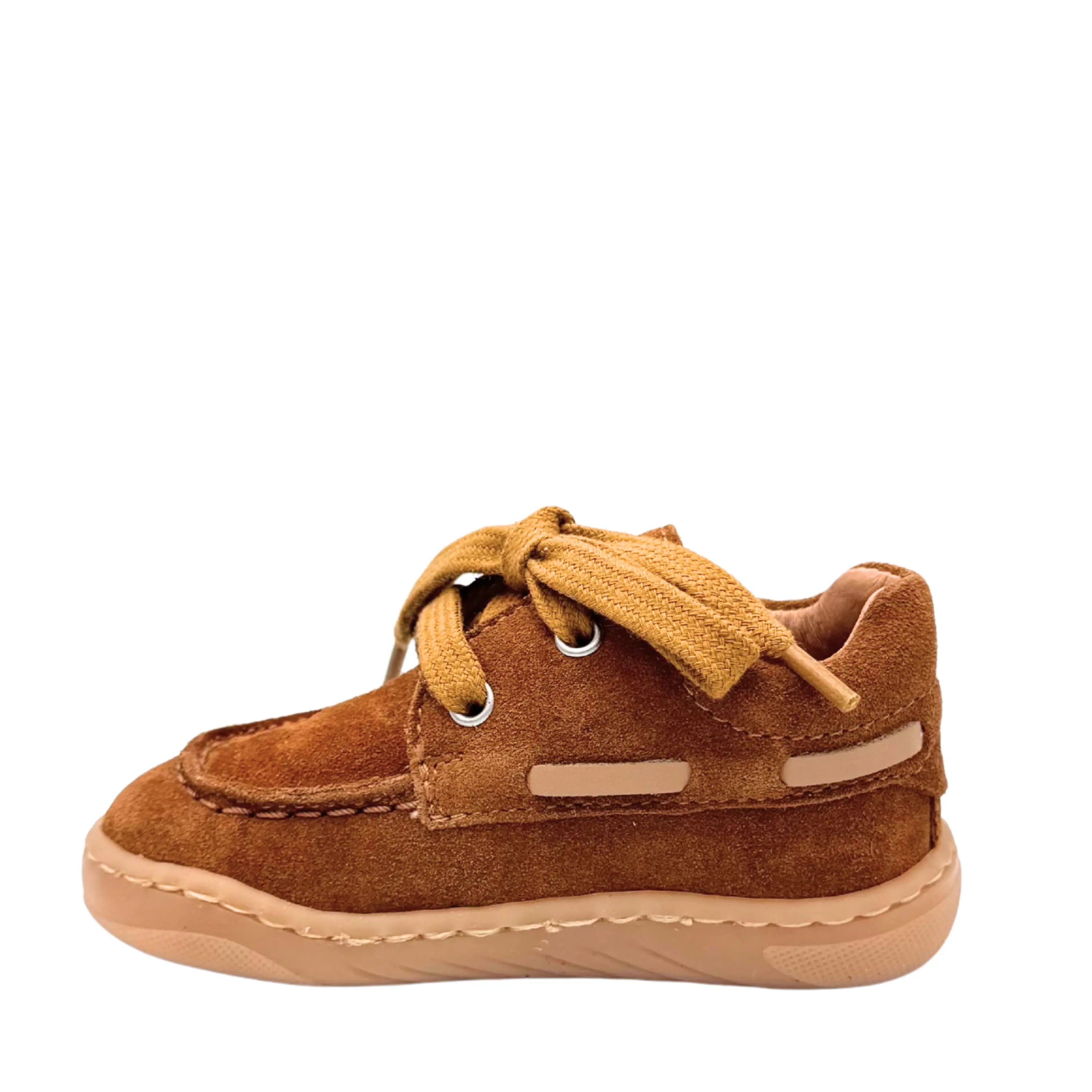 BABYBOTTE Bottillons Barefoot Albatros Velour Cognac ma petite pointure