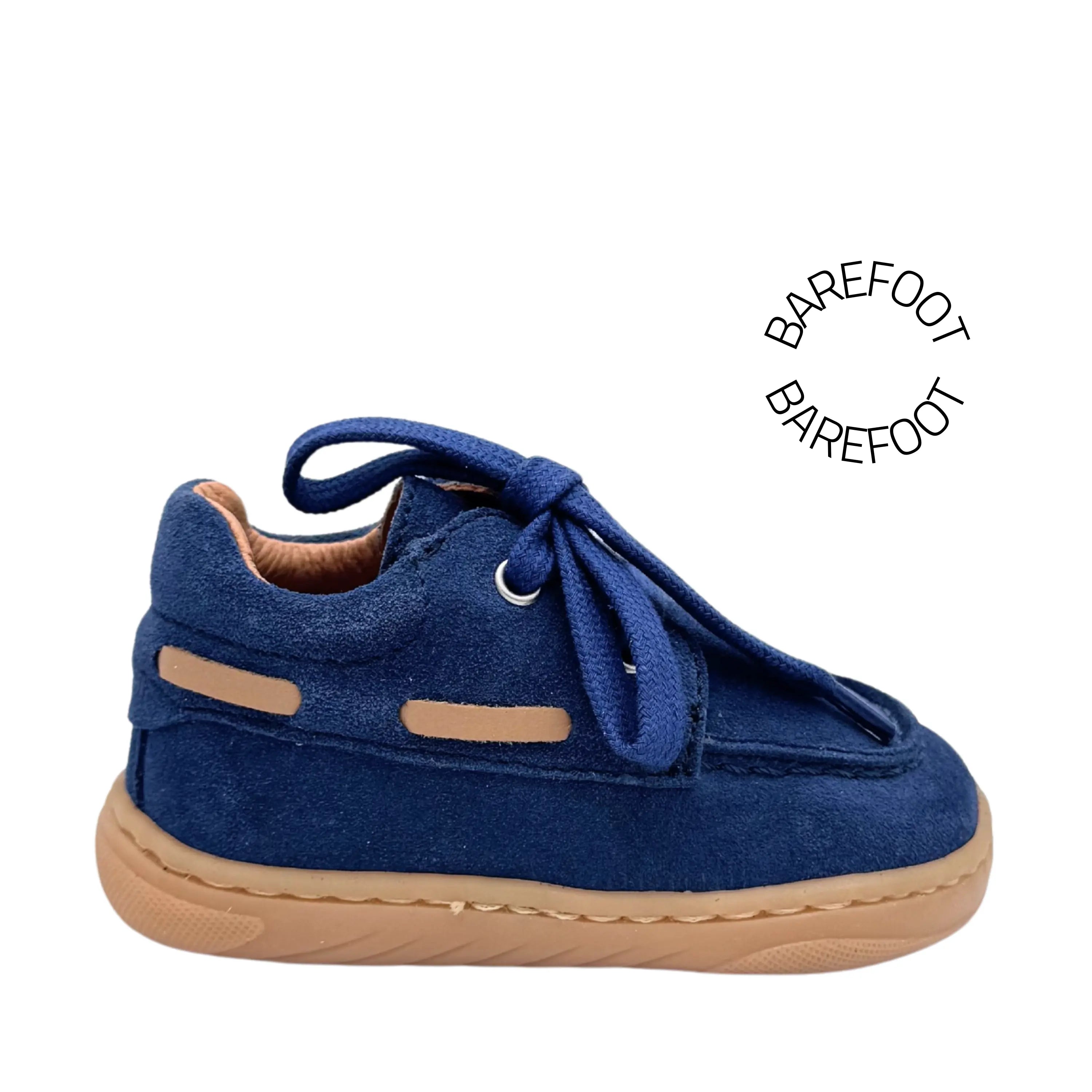 BABYBOTTE Bottillons Barefoot Albatros Velour Denim ma petite pointure