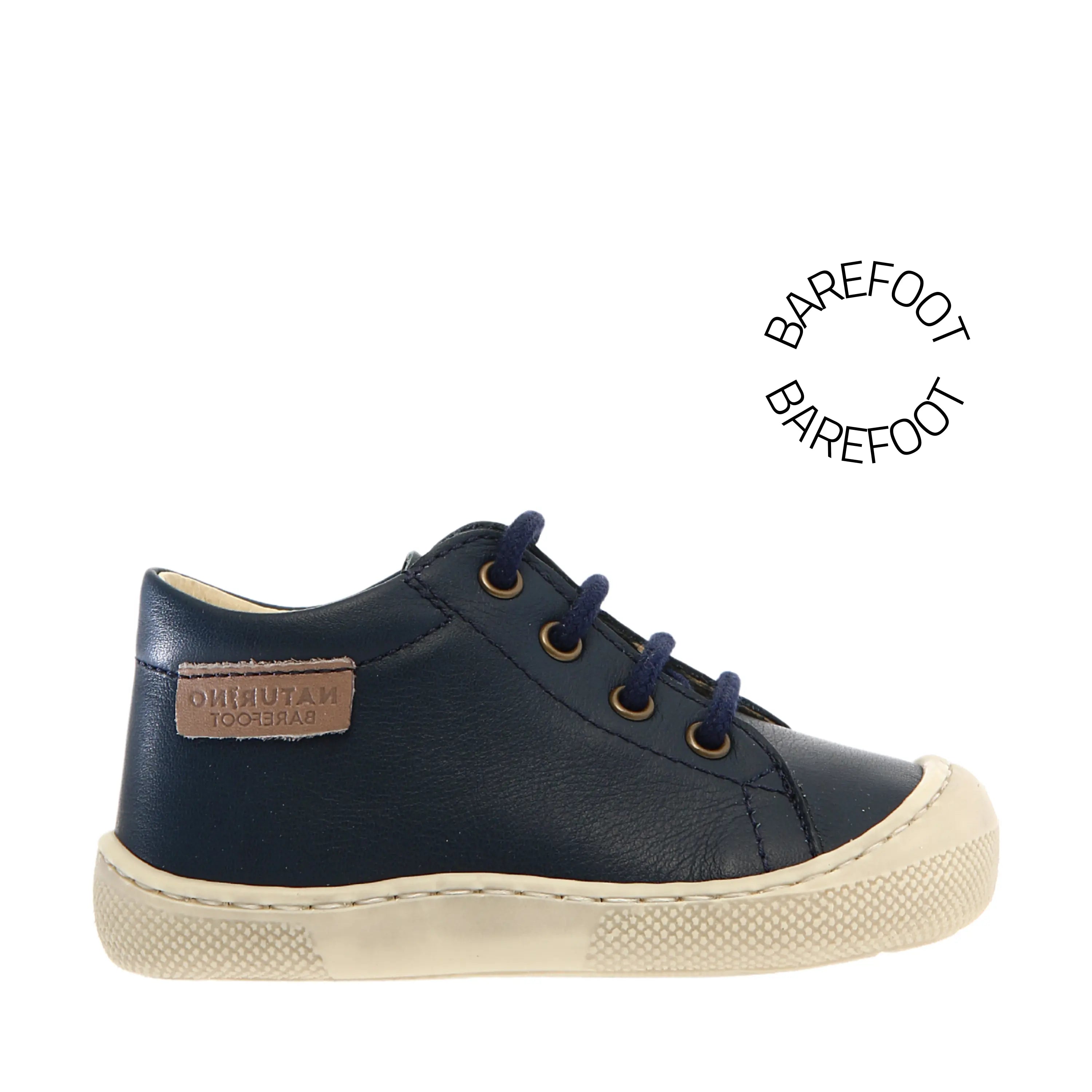NATURINO Bottillons Barefoot Amur Nappa Spazz.Sole Bone Navy ma petite pointure