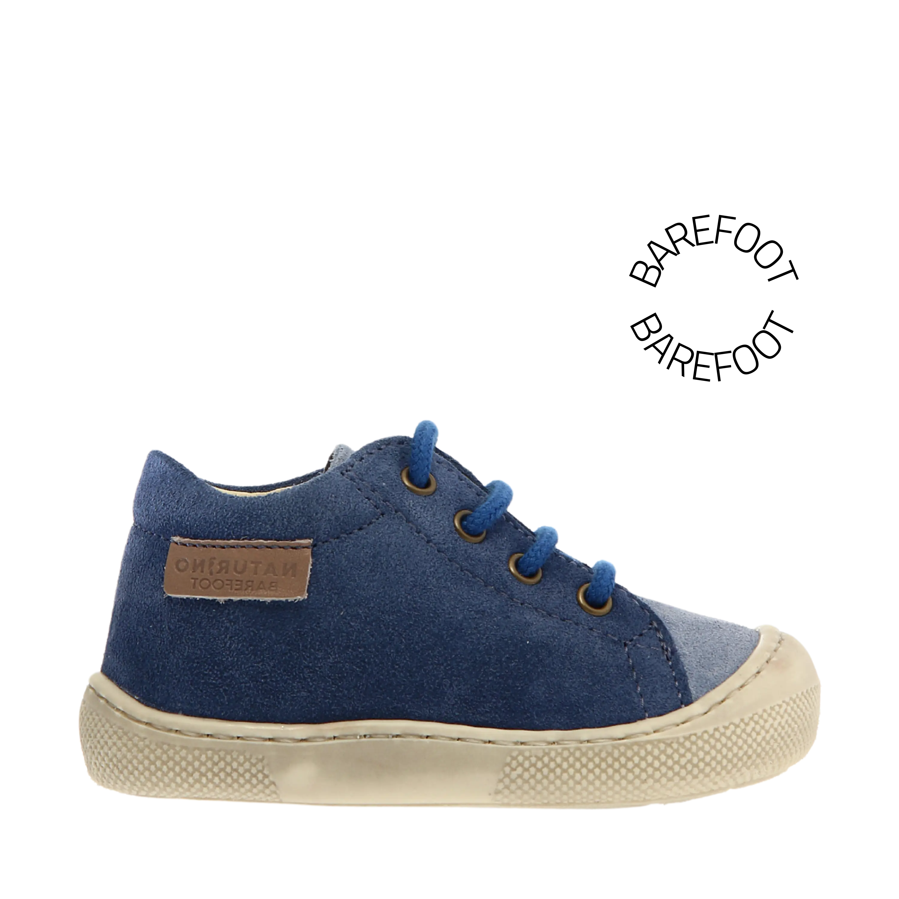 NATURINO Bottillons Barefoot Amur Suede Celeste Azure ma petite pointure