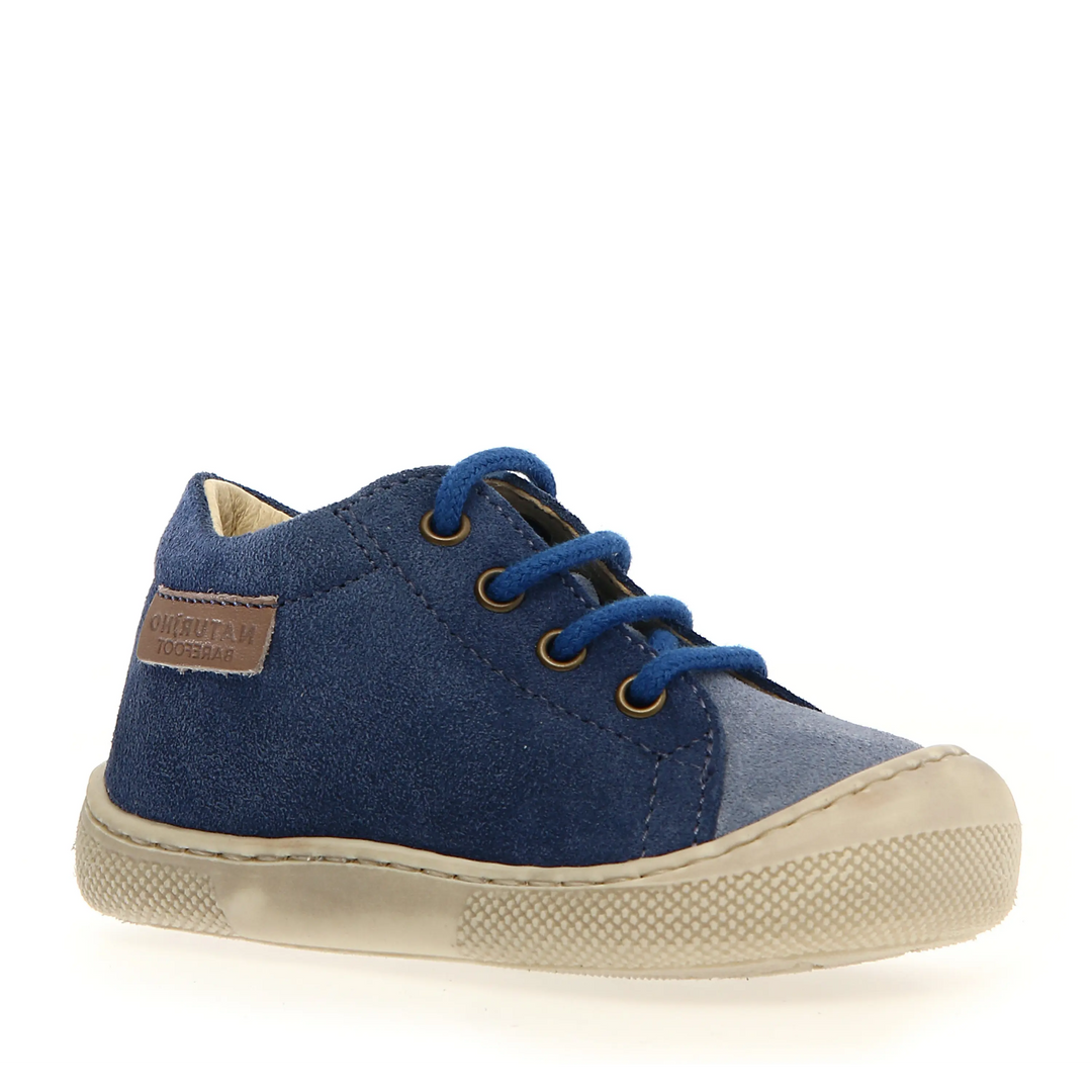 NATURINO Bottillons Barefoot Amur Suede Celeste Azure ma petite pointure