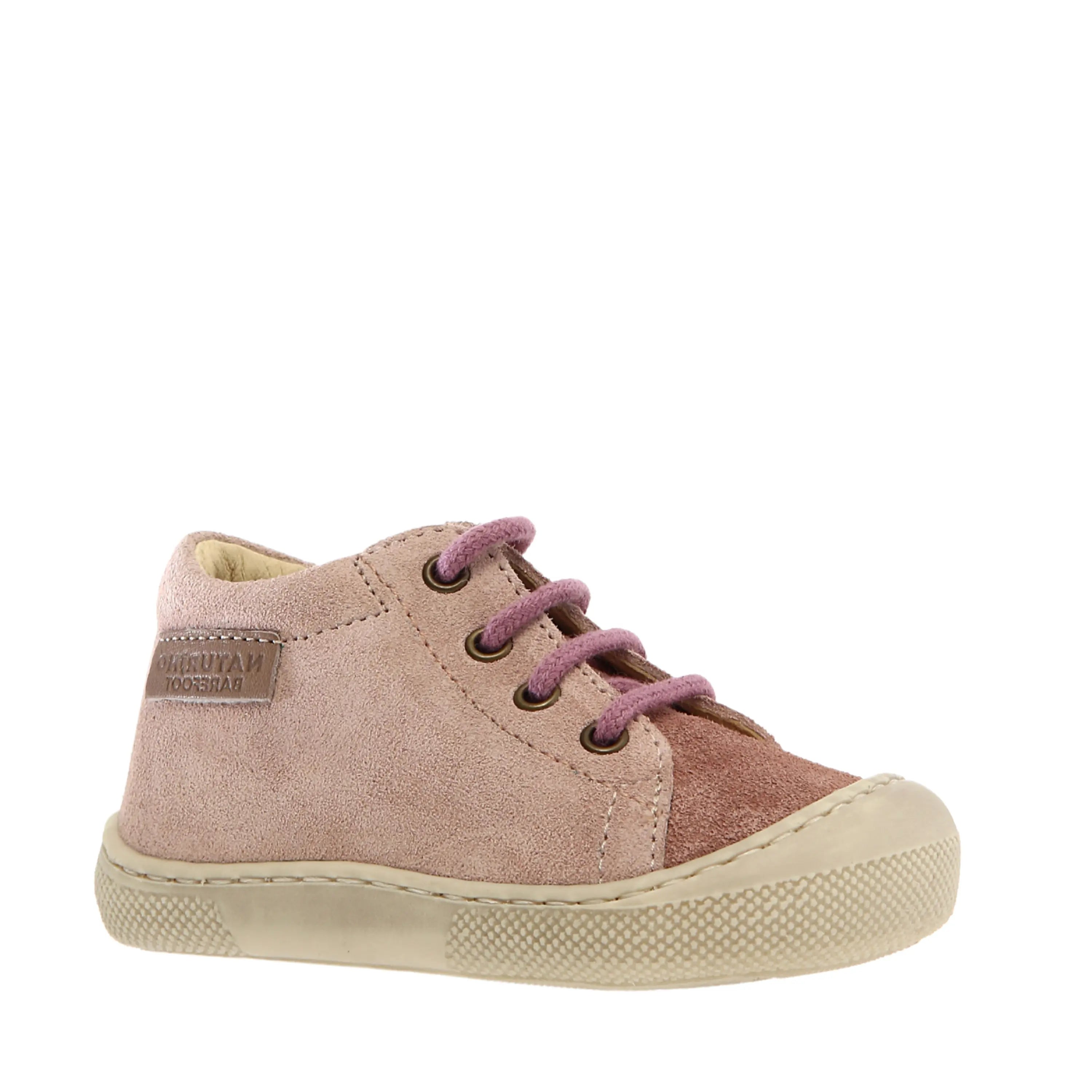 NATURINO Bottillons Barefoot Amur Suede Rose Cipria ma petite pointure
