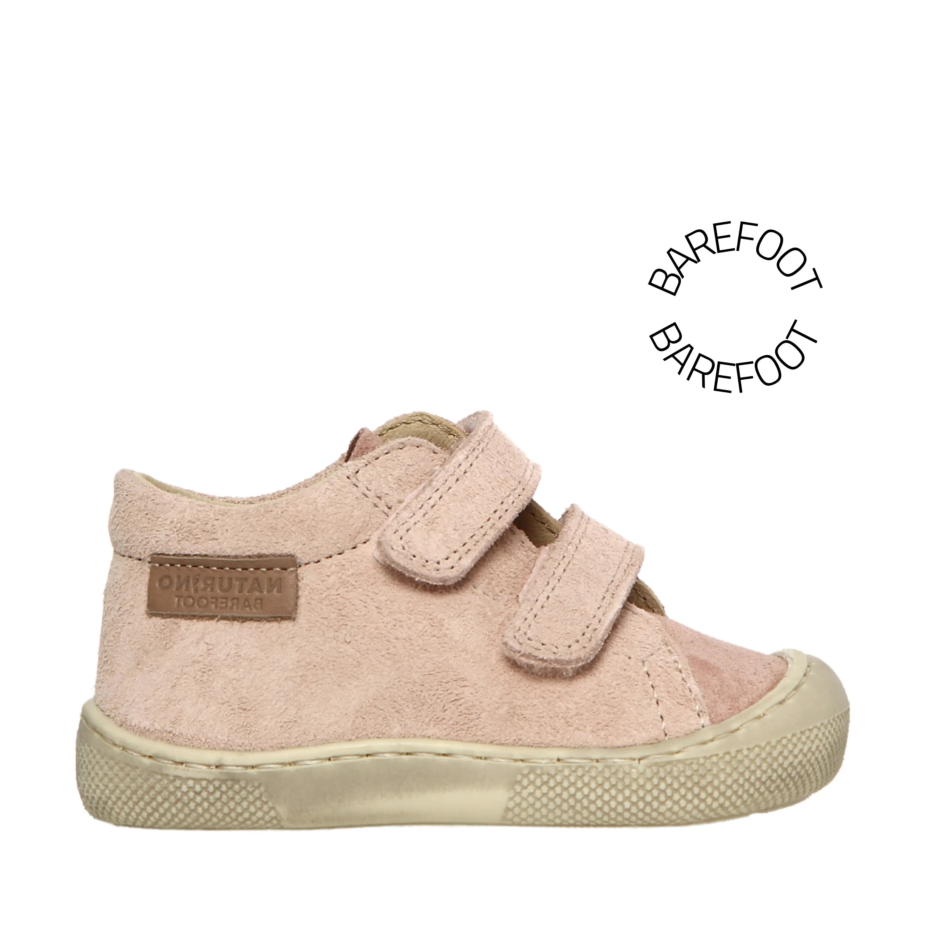 NATURINO Bottillons Barefoot Amur VL Suede Rose Cipria ma petite pointure
