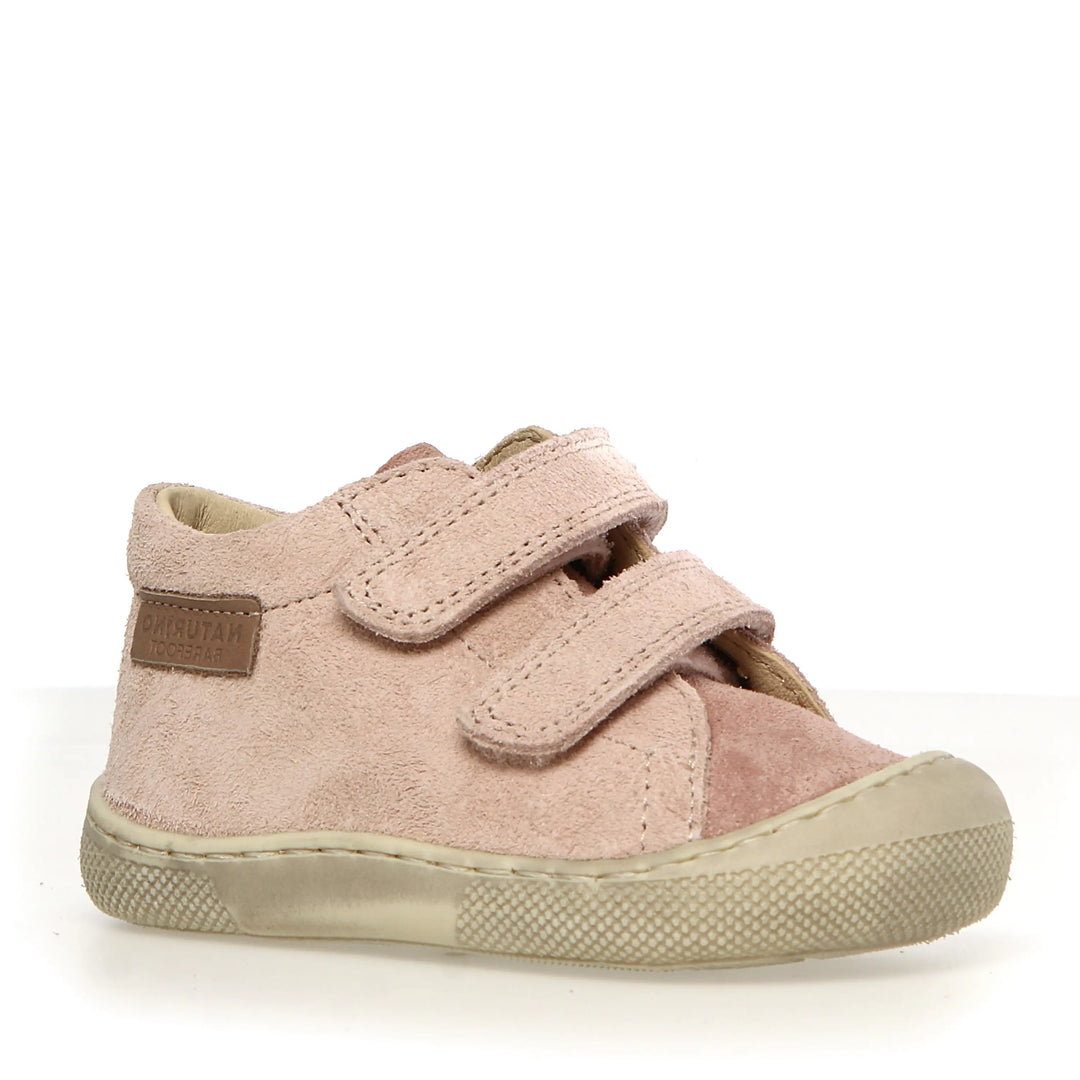 NATURINO Bottillons Barefoot Amur VL Suede Rose Cipria ma petite pointure