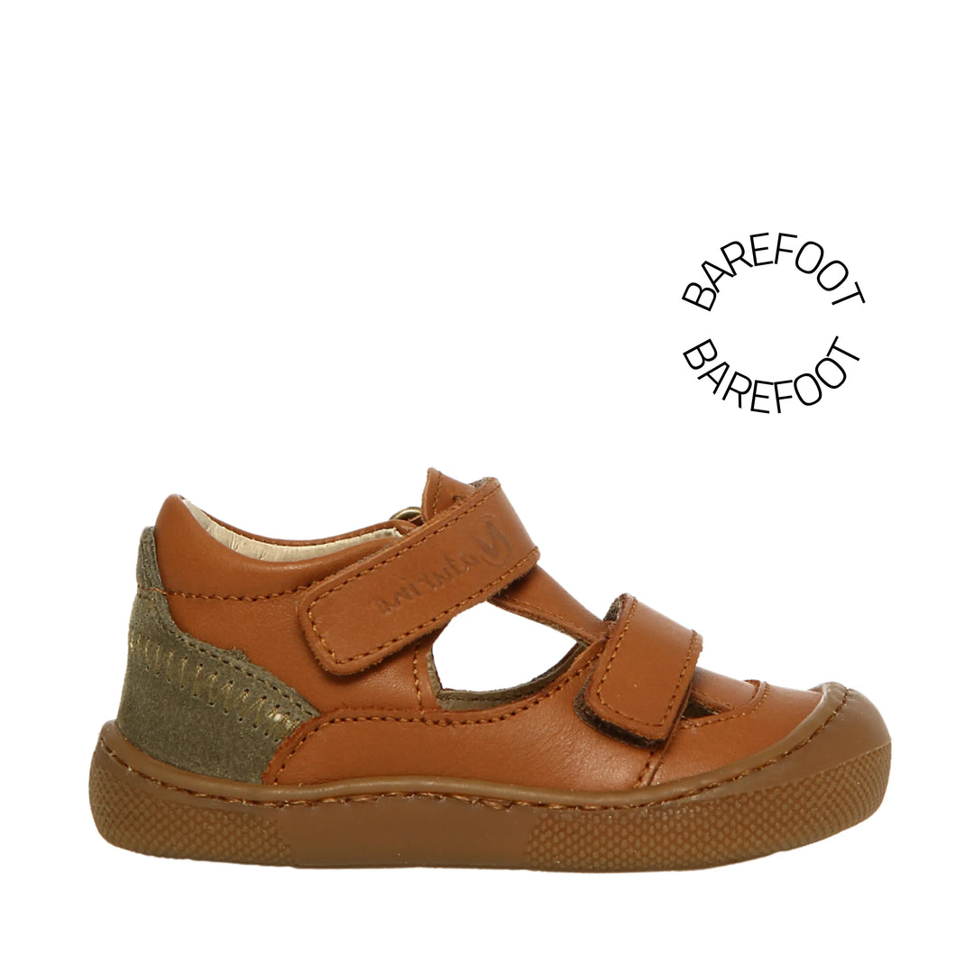 NATURINO Bottillons semi-ouverts Barefoot Irtys Cognac Militare ma petite pointure