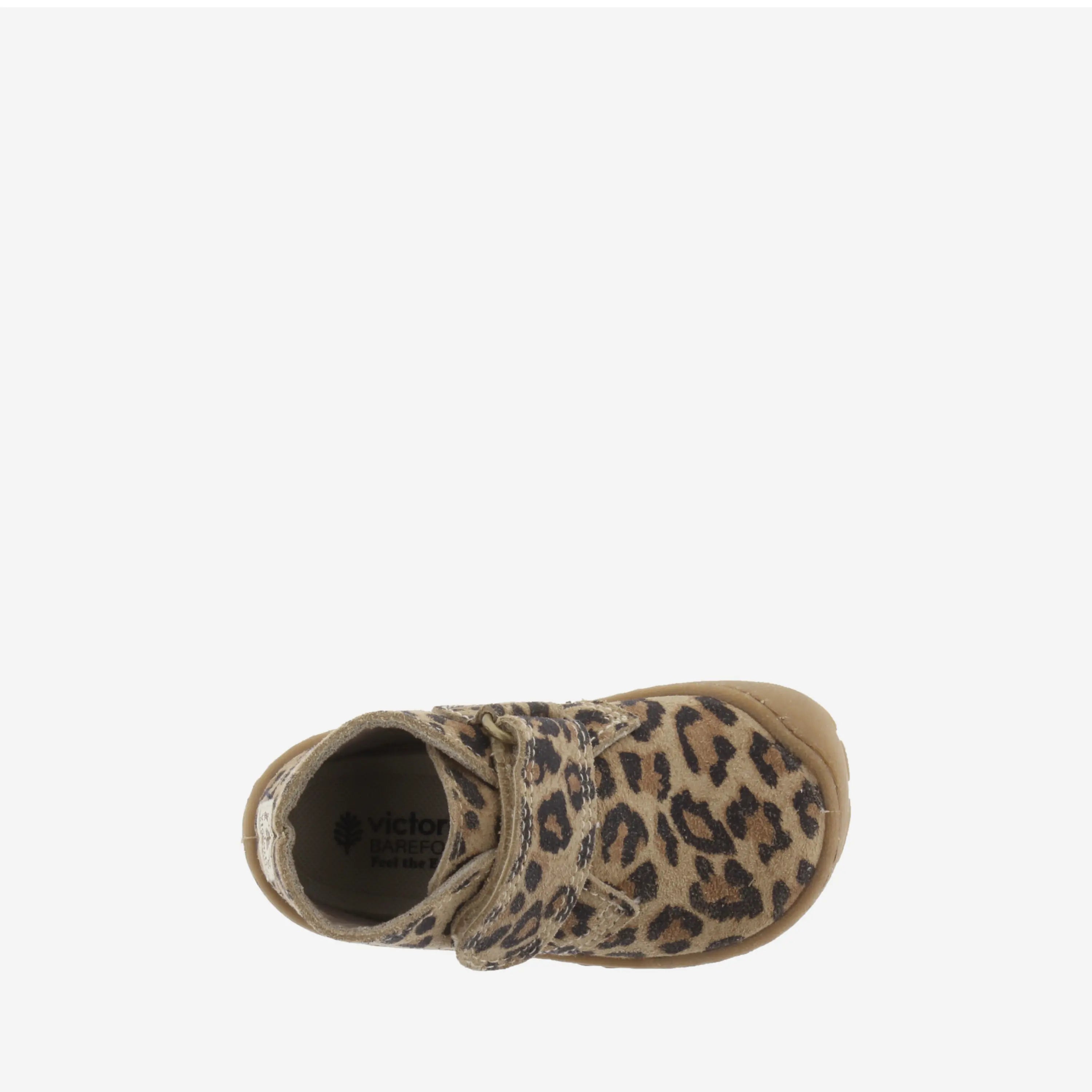 VICTORIA Bottines Barefoot Bosco Scratchs Cuir Fendu Léopardo ma petite pointure