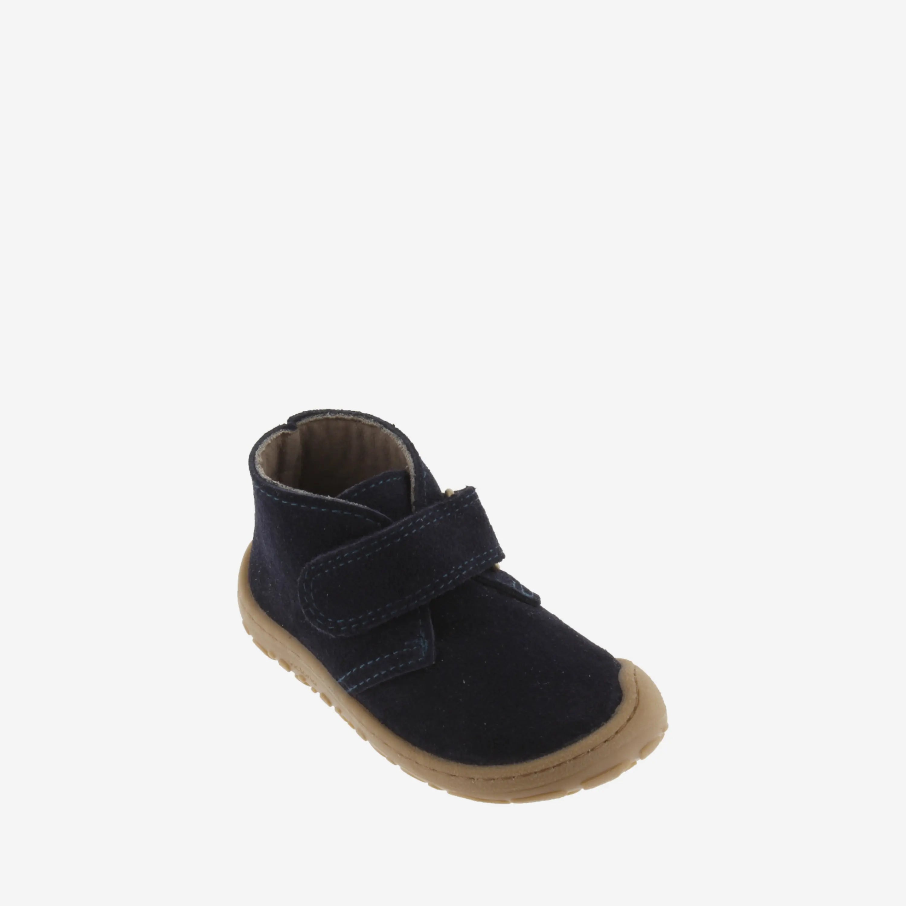 VICTORIA Bottines Barefoot Bosco Scratchs Cuir Fendu Marino ma petite pointure