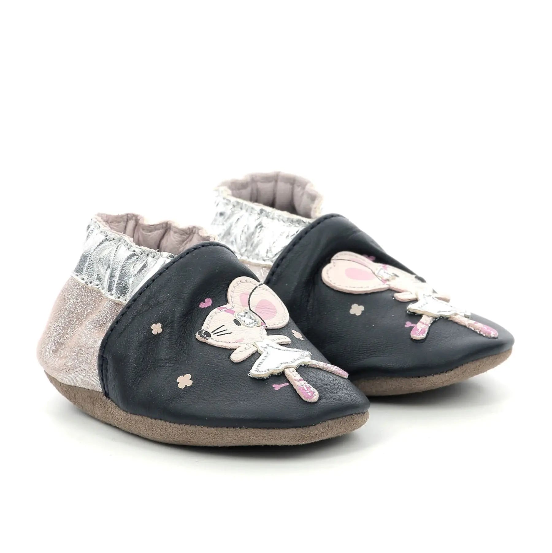 ROBEEZ Chaussons Dancing Mouse marine rose ma petite pointure