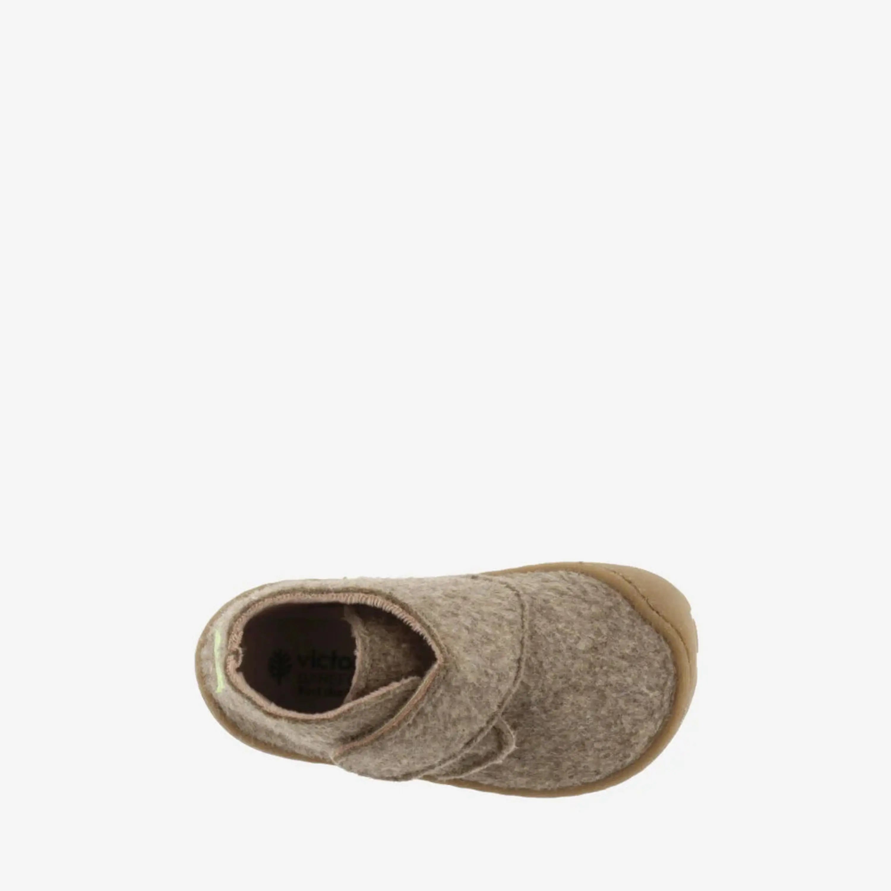 VICTORIA Chaussons Barefoot Bosco Scratch Casa Feutre Taupe ma petite pointure