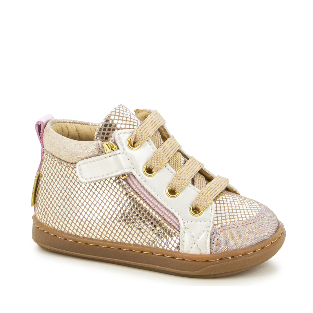 SHOO POM Bottillons Bouba Bi Zip Old Pink Platine ma petite pointure