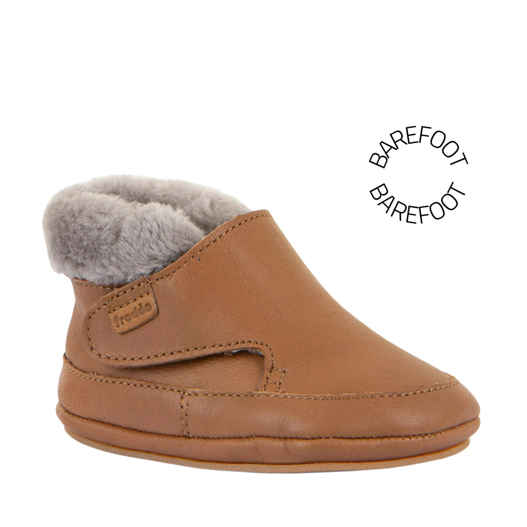 FRODDO Prewalkers Barefoot Fourrés Cognac ma petite pointure