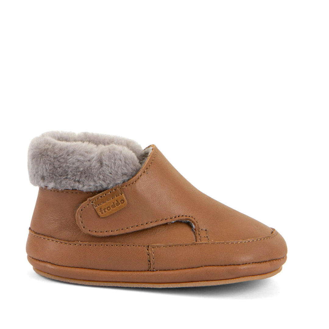 FRODDO Prewalkers Barefoot Fourrés Cognac ma petite pointure