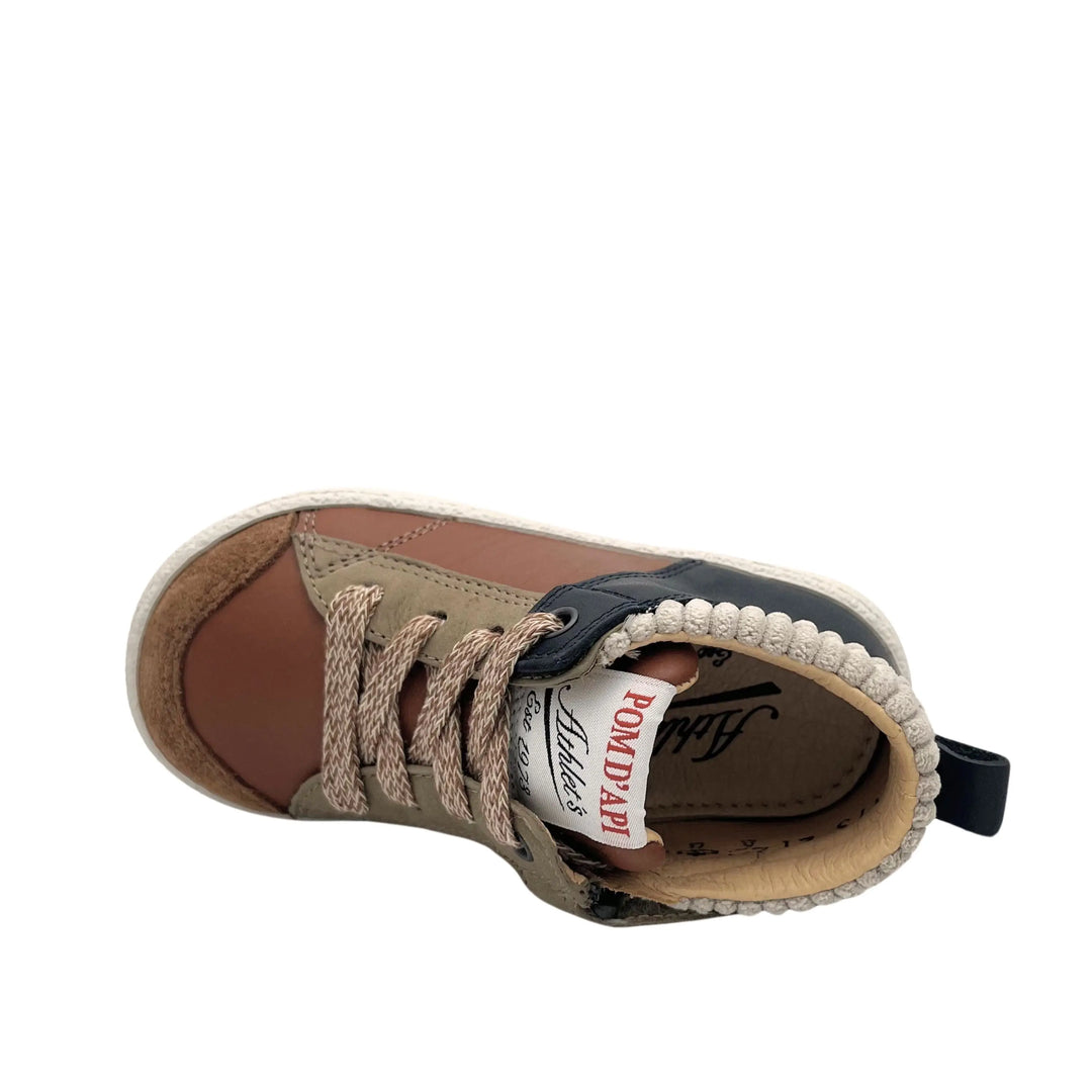 POM D'API Baskets Mousse Zip Trek Dk Camel Jeans ma petite pointure