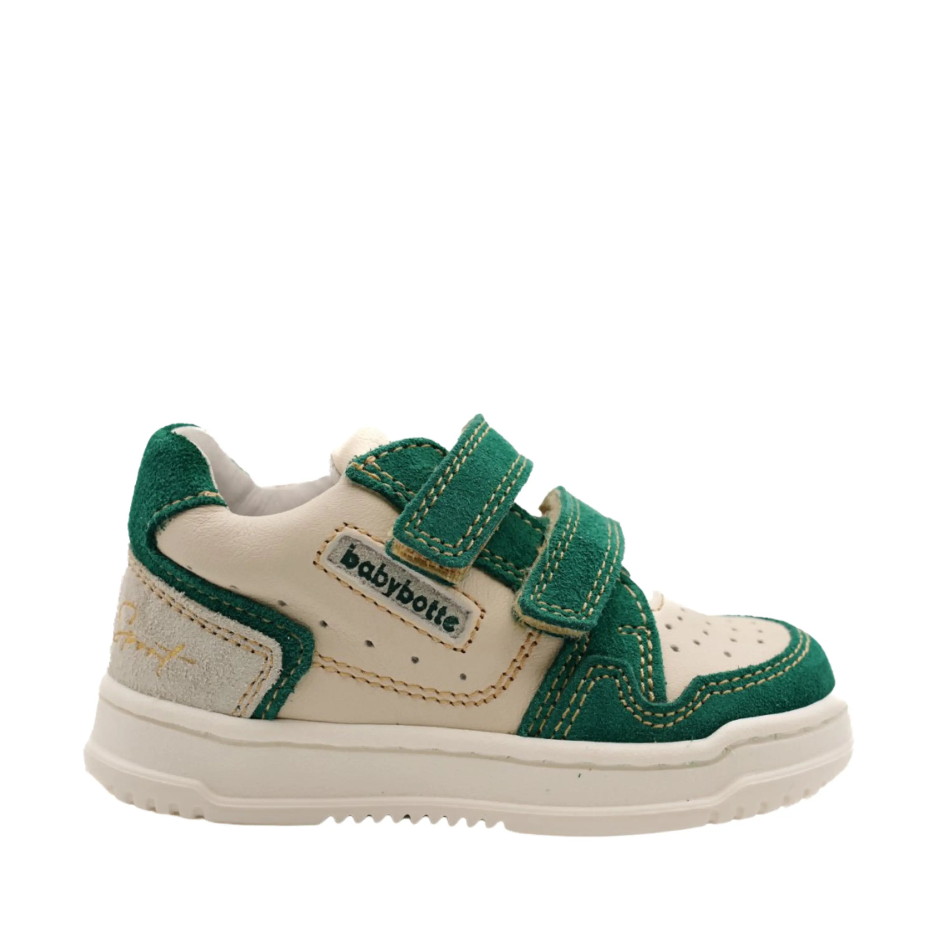 BABYBOTTE Baskets Abouti Velcro Cuir Blanc ma petite pointure