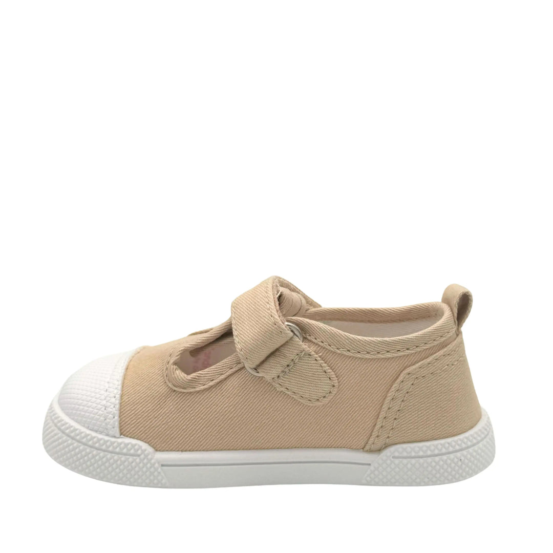 BLANDITOS Baskets en toile Barefoot Pomelo Beige ma petite pointure