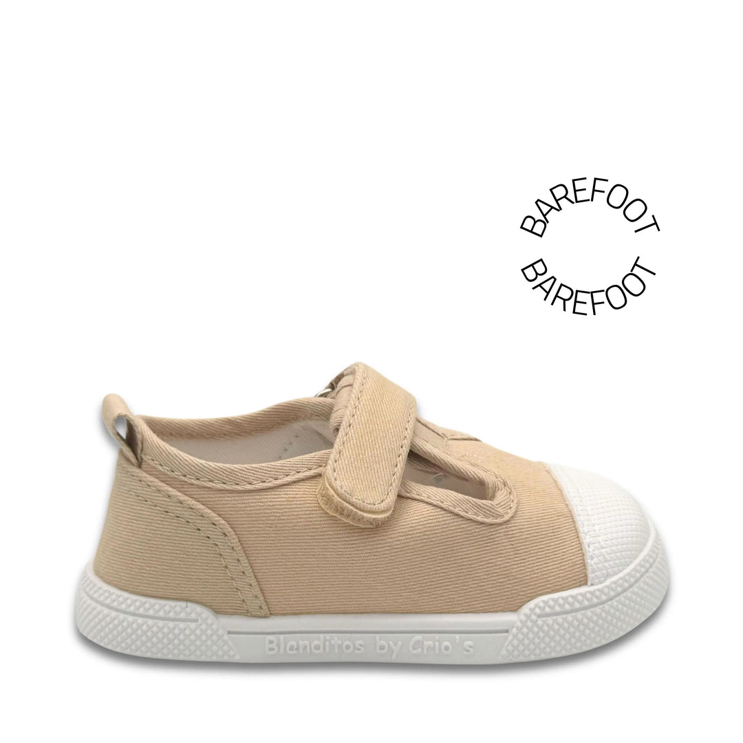 BLANDITOS Baskets en toile Barefoot Pomelo Beige ma petite pointure