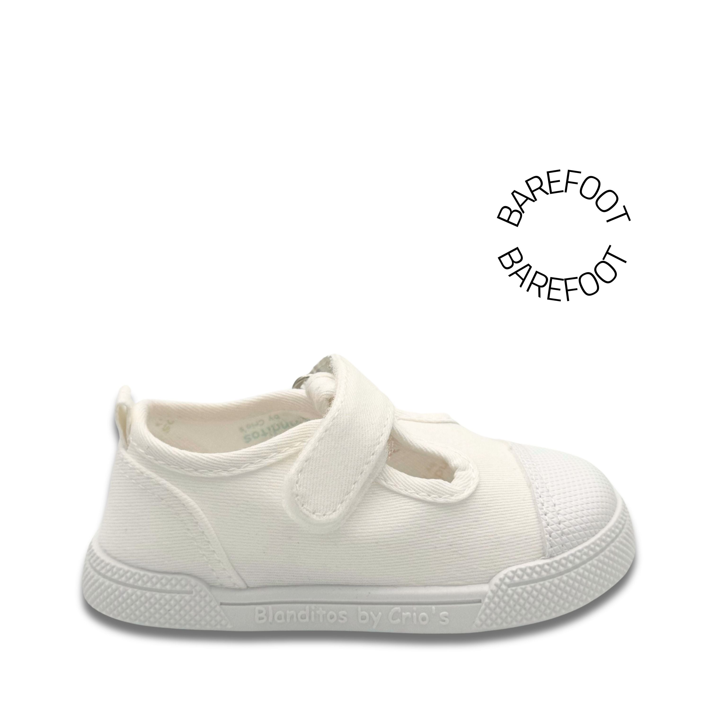 BLANDITOS Baskets en toile Barefoot Pomelo Blanco ma petite pointure