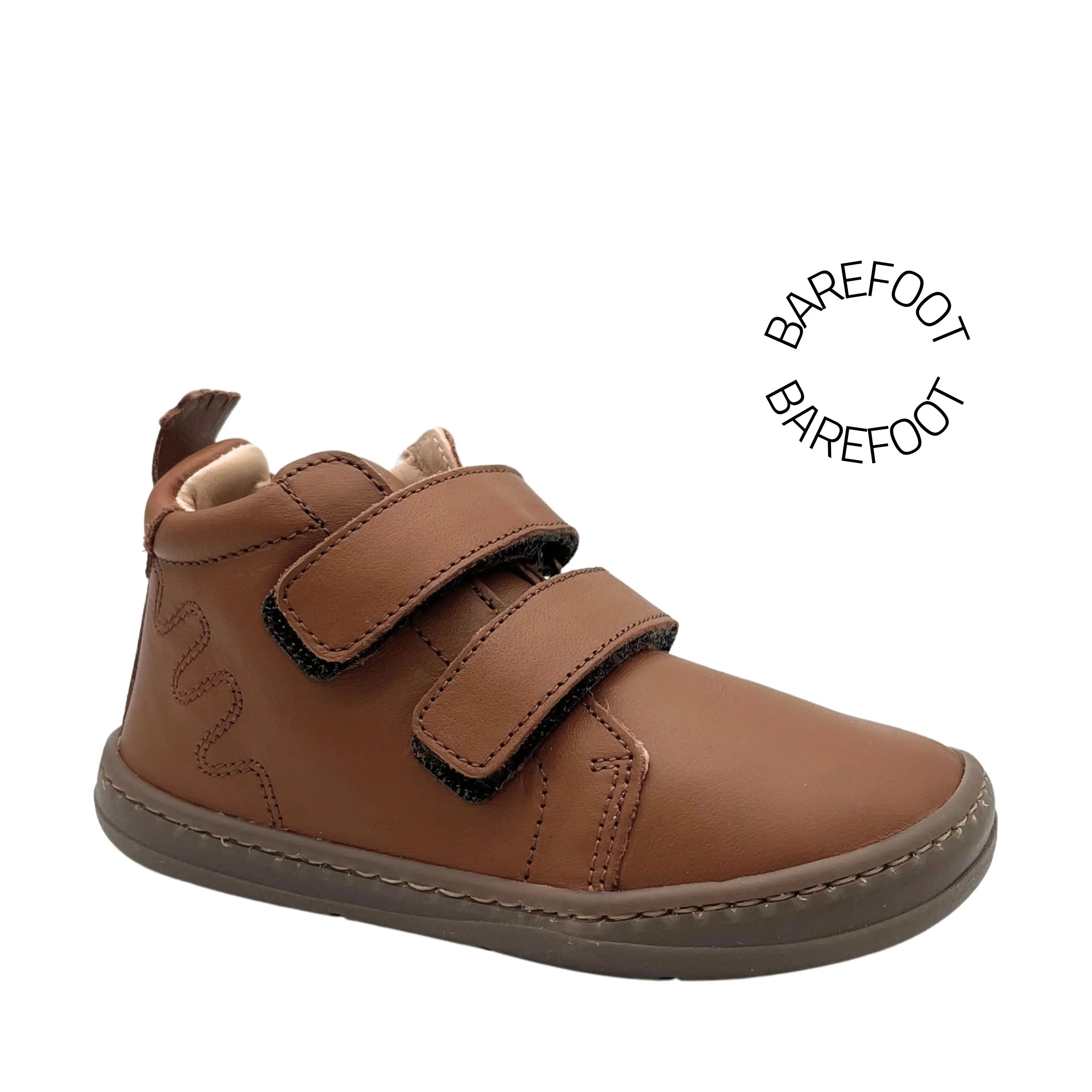 EASY PEASY Bottines Barefoot My Boots Velcro Marron ma petite pointure