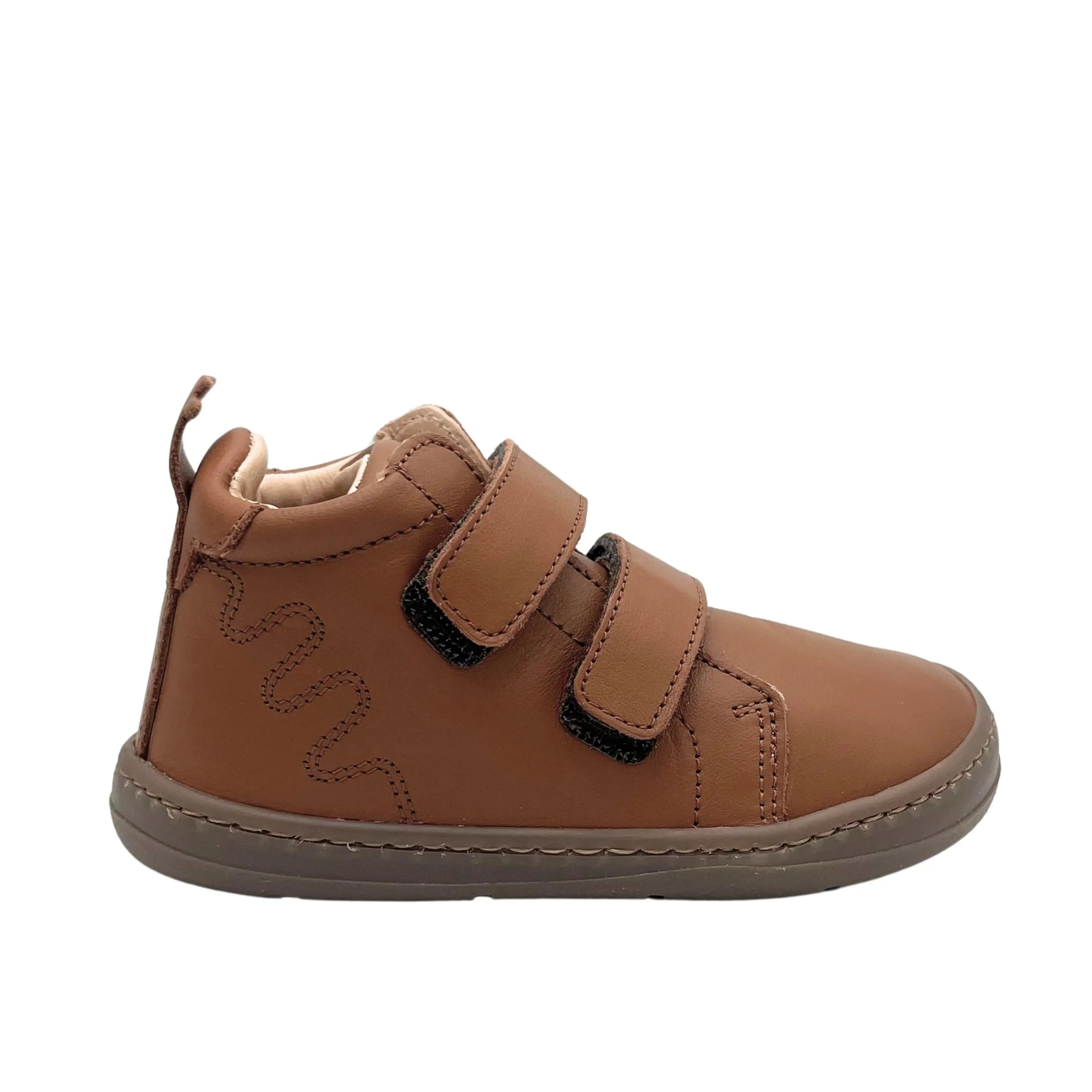 EASY PEASY Bottines Barefoot My Boots Velcro Marron ma petite pointure