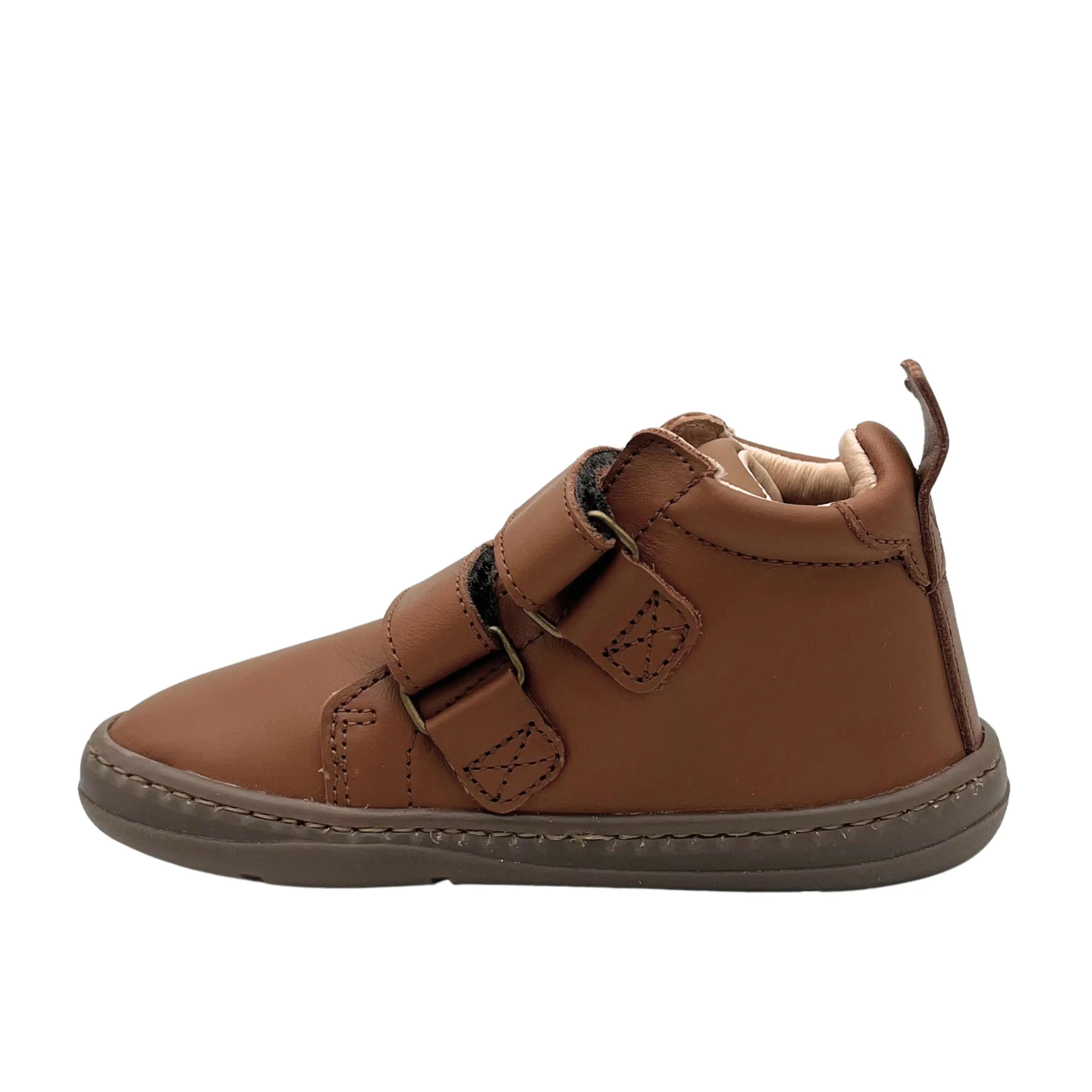 EASY PEASY Bottines Barefoot My Boots Velcro Marron ma petite pointure