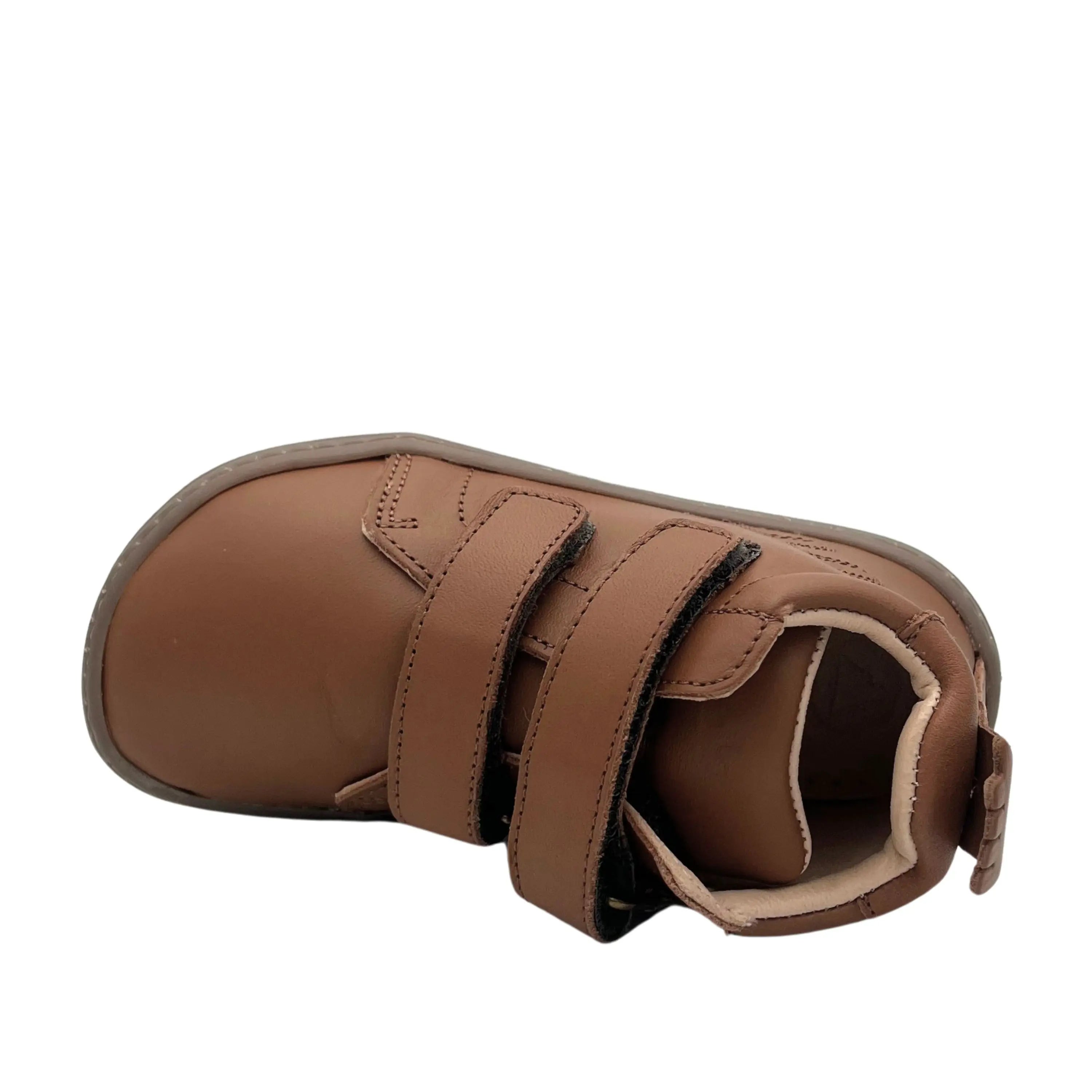 EASY PEASY Bottines Barefoot My Boots Velcro Marron ma petite pointure