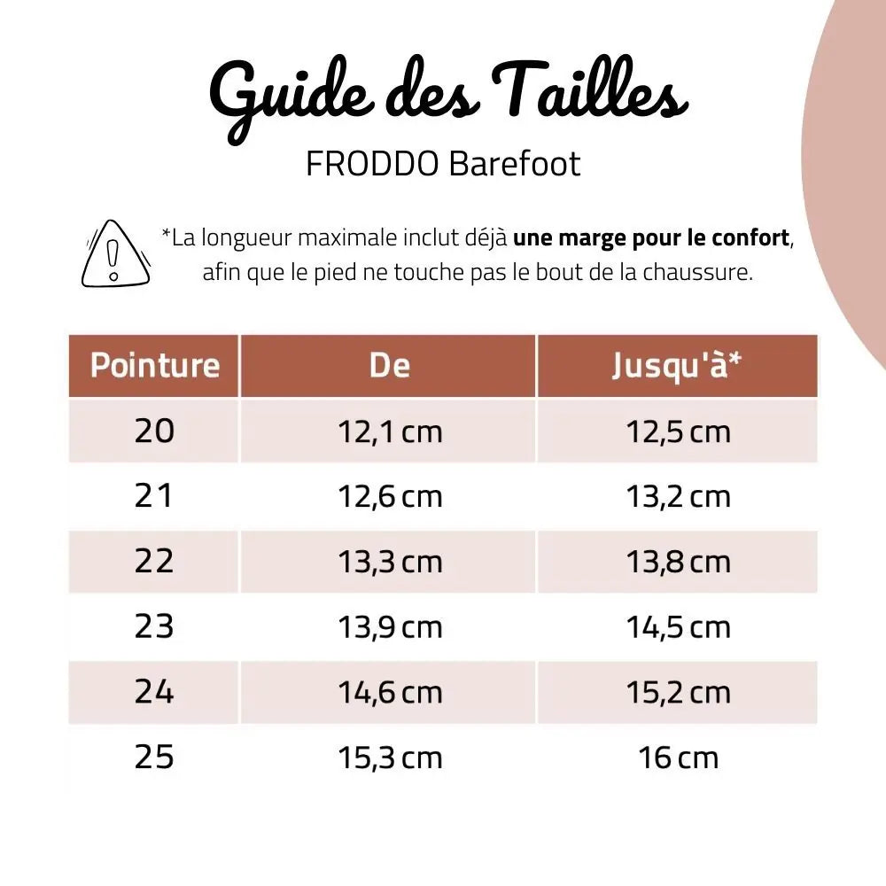 FRODDO Bottillons Barefoot Base Rose ma petite pointure