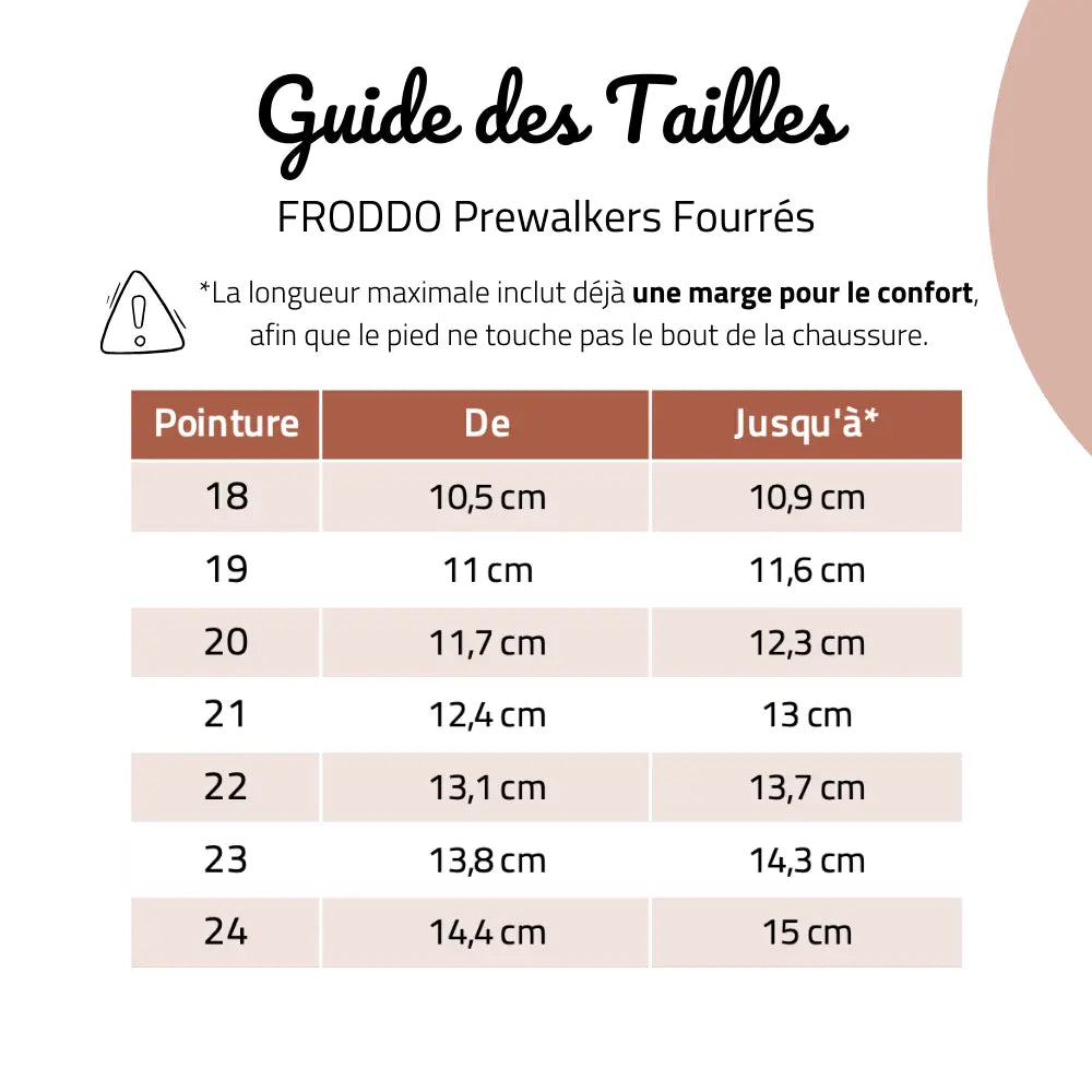 FRODDO Prewalkers Fourrés Rose ma petite pointure