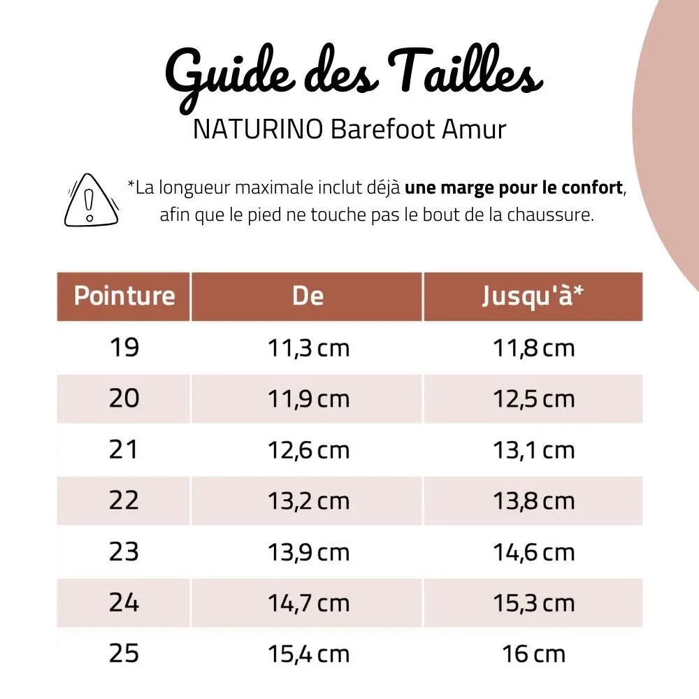 NATURINO Bottillons Barefoot Amur Rose Platinium ma petite pointure