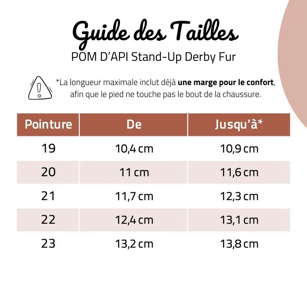 POM D'API Bottines Fourrées Stand Up Derby Fur Earth ma petite pointure