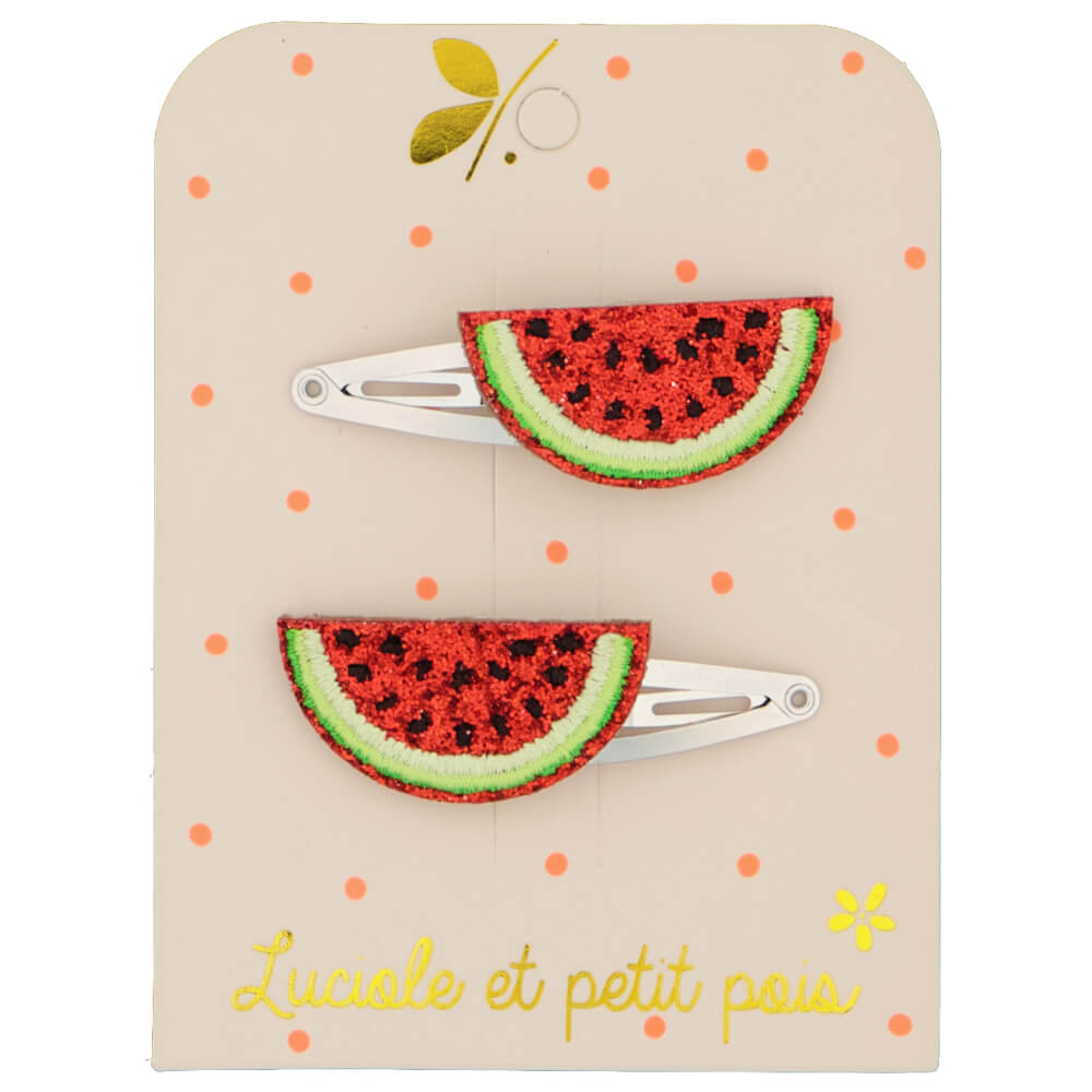LUCIOLE ET PETIT POIS Barrettes pastèques ma petite pointure