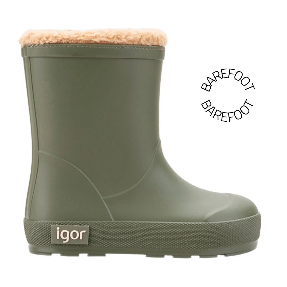 bottes de pluie barefoot Igor Yogi Borreguito Kaki