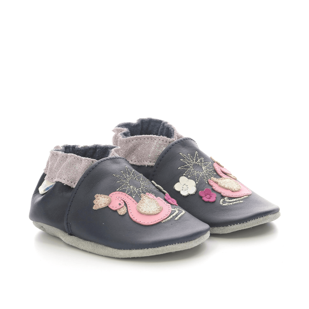 ROBEEZ Chaussons So Shiny Swan Marine Rose ma petite pointure 