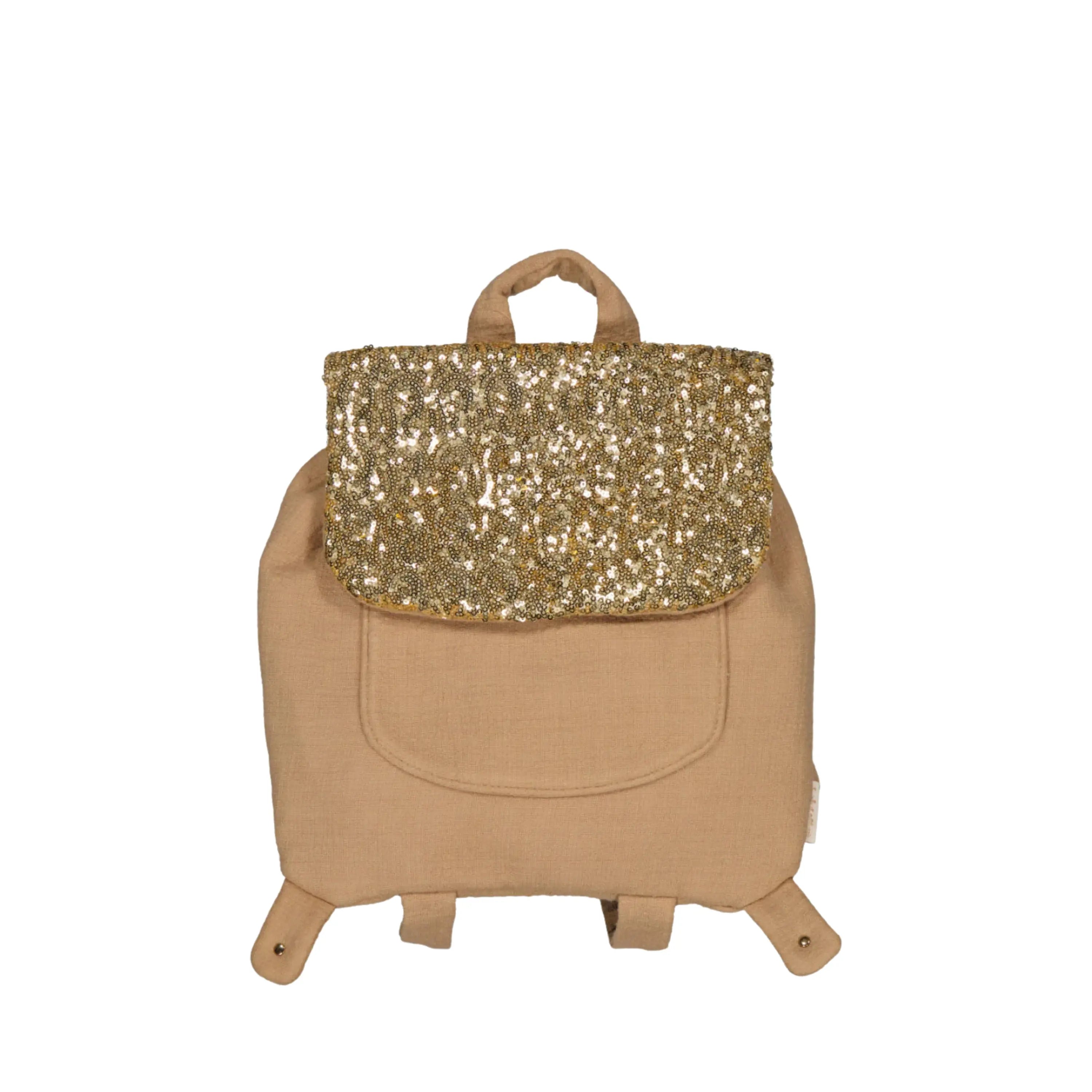 LUCIOLE ET PETIT POIS Sac à dos crèche Sequins dorés ma petite pointure 