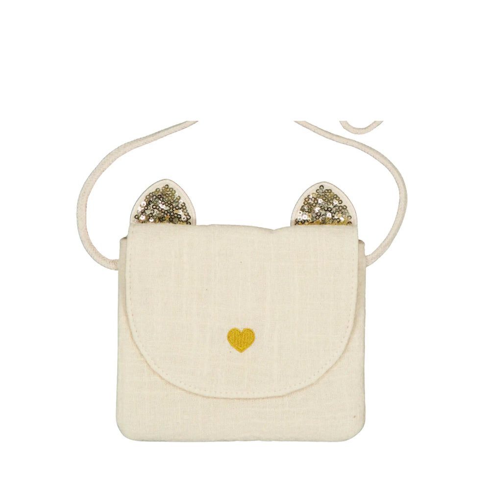 LUCIOLE ET PETIT POIS Sac à main Chat écru ma petite pointure 